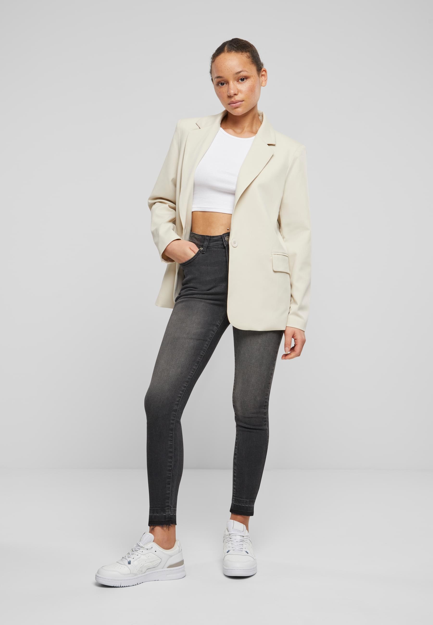 URBAN CLASSICS Allwetterjacke »Urban Classics Damen Ladies Basic Blazer«, (1 St.), ohne Kapuze
