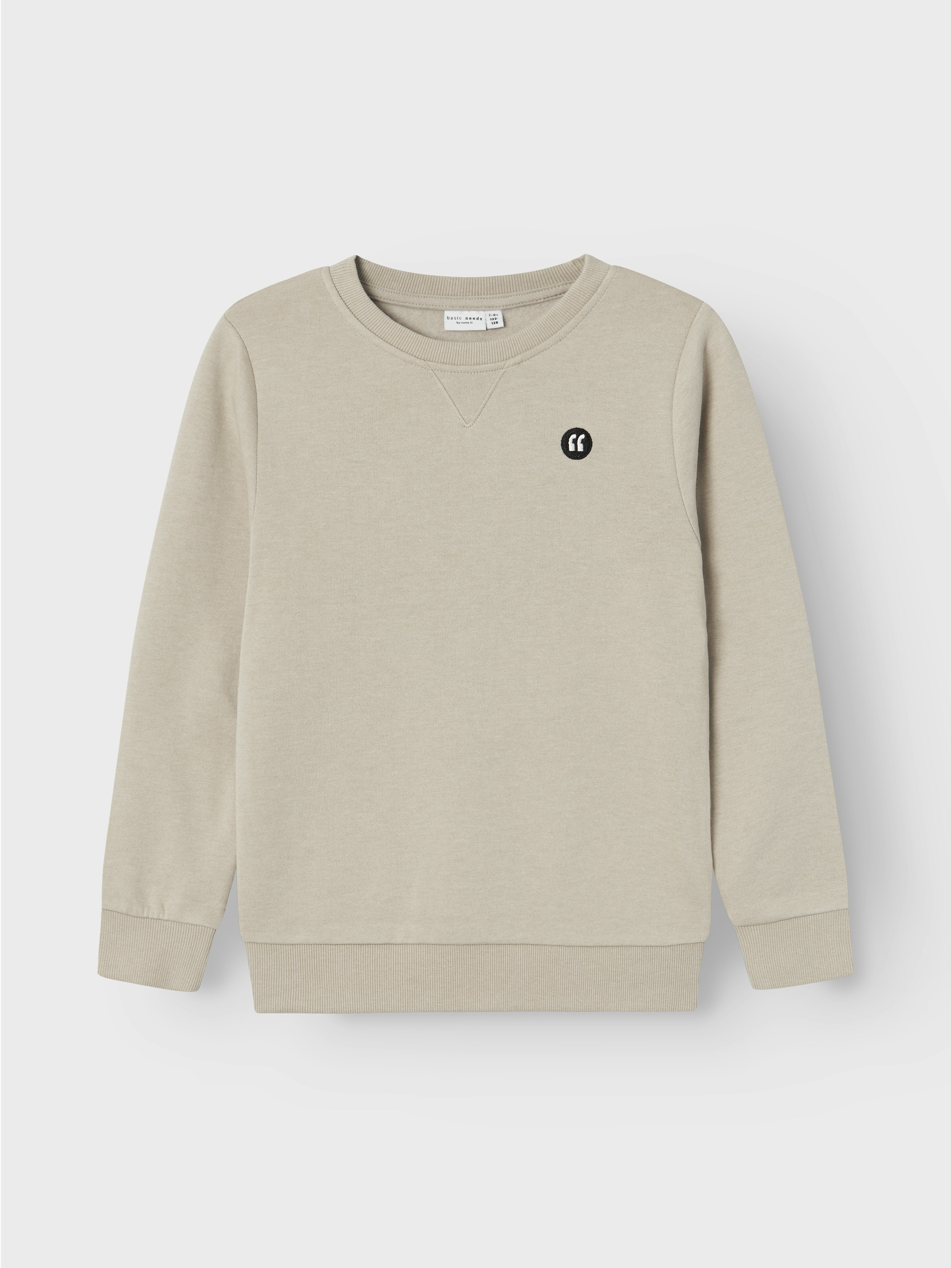 Sweatshirt NAME IT "NKMVIMO für Jungen mit Bündchen und klassischer Form", Jungen, Gr. 122/128, beige (pure cashmere), angeraute Sweatware, Obermaterial: 60% Baumwolle, 40% Polyester, unifarben, lässig geschnitten hüftlang, Rundhals, Rippbündchen, Sweatsh