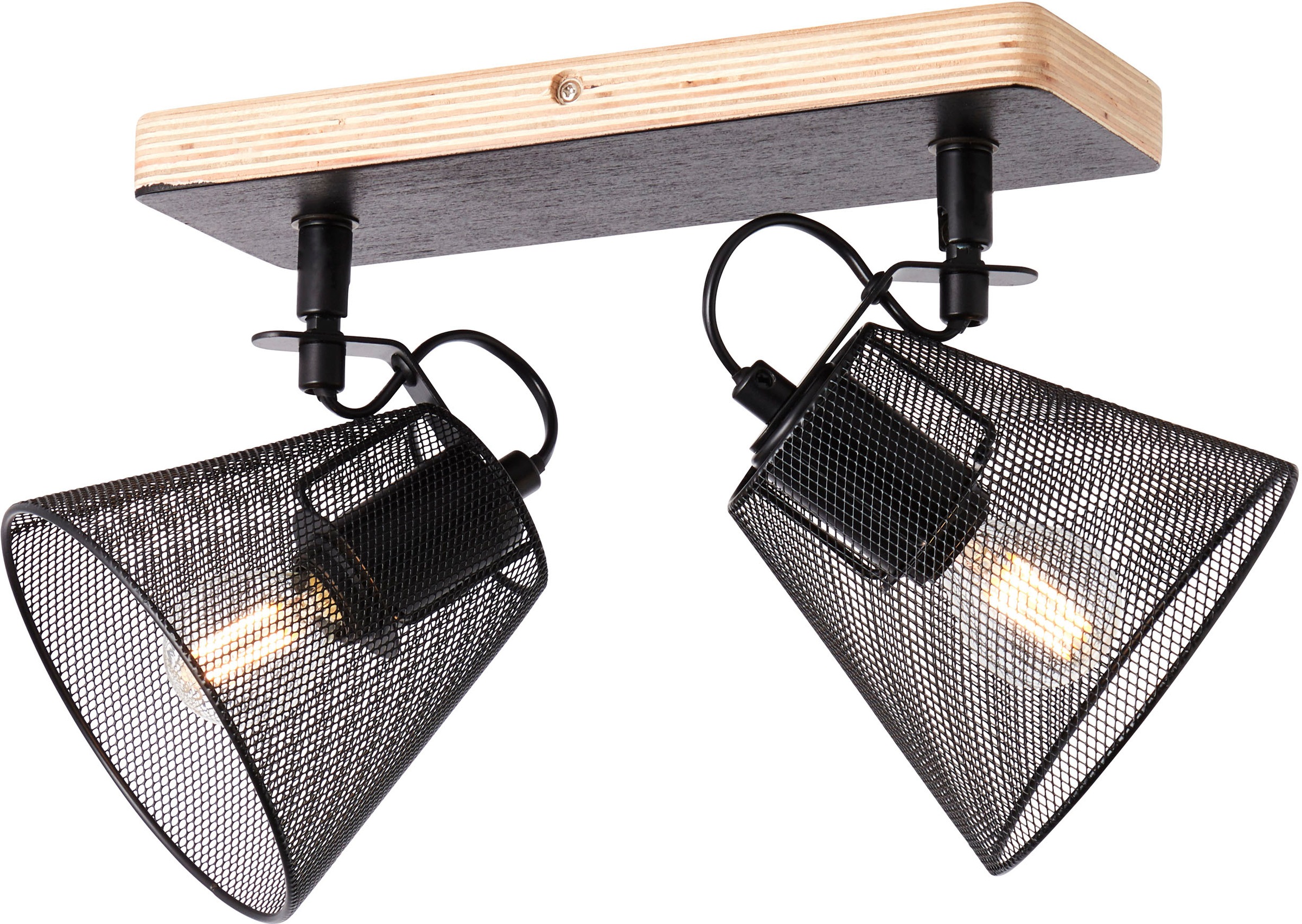 Brilliant Deckenstrahler »Whole«, 2 flammig, Leuchtmittel E14 | ohne Leuchtmittel, 2flg schwarz/holzfarbend