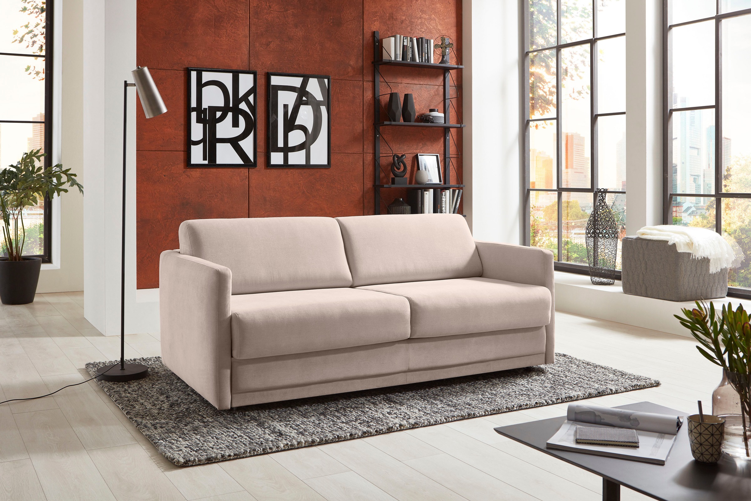 ATLANTIC home collection Schlafsofa "Limone, Dauerschläfer,B: 178cm, Liegefläche: 140 x 200cm,inkl Matratze" für Dauerschläfer geeignet inklusive hochwertige Matratze