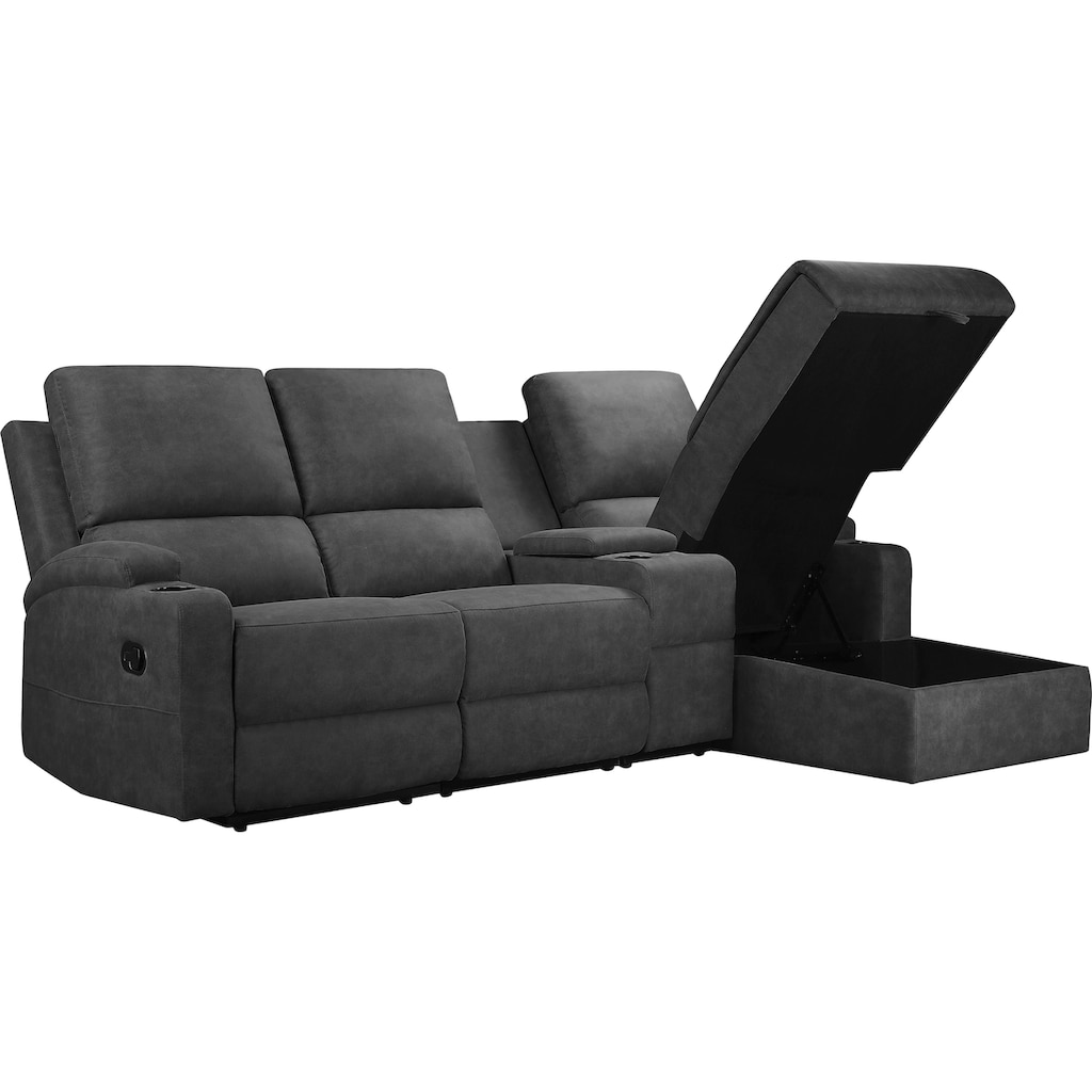 Home affaire Ecksofa »Napori Multimediasofa, 3er Kinosessel XXL, L-Form,«