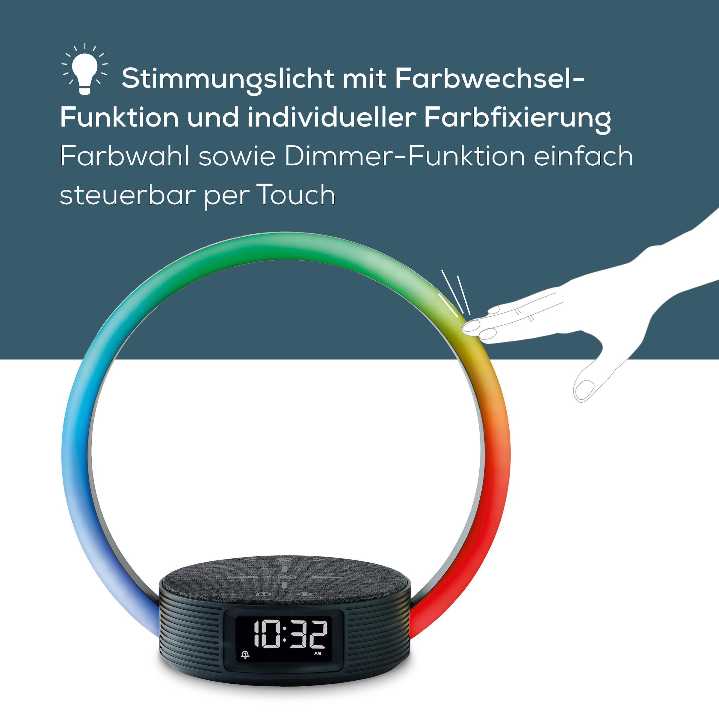 BEURER Tageslichtwecker »WL 65 Wake up+Charge mit Schnellladestation, Wecker und Leselampe«, Natürliches Einschlafen und sanftes Aufwachen