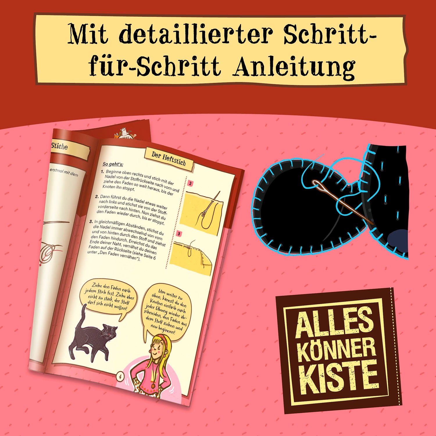Kosmos Kreativset »AllesKönnerKiste - Die Schule der magischen Tiere Nähspaß mit Karajan«