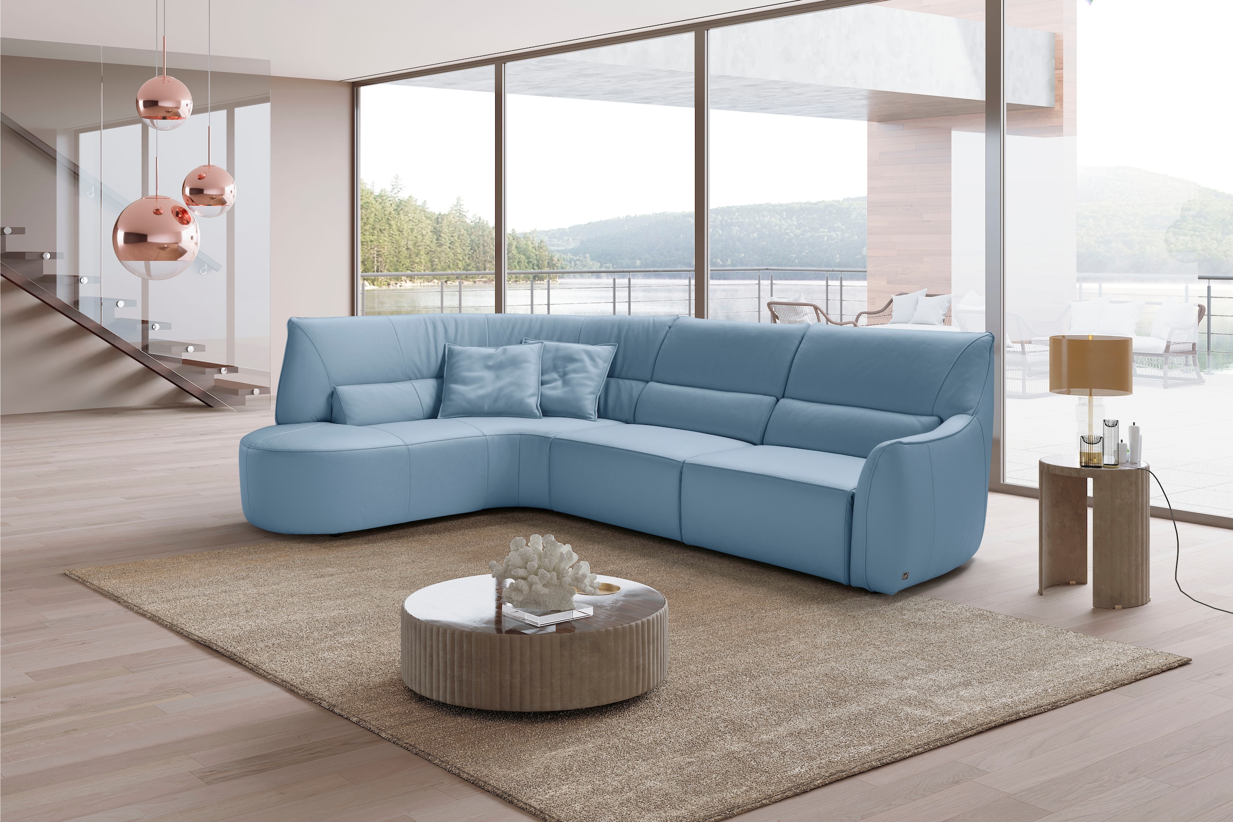 Egoitaliano Ecksofa "Puffy, extravagant & edel, Retro Designsofa, hoher Sit günstig online kaufen