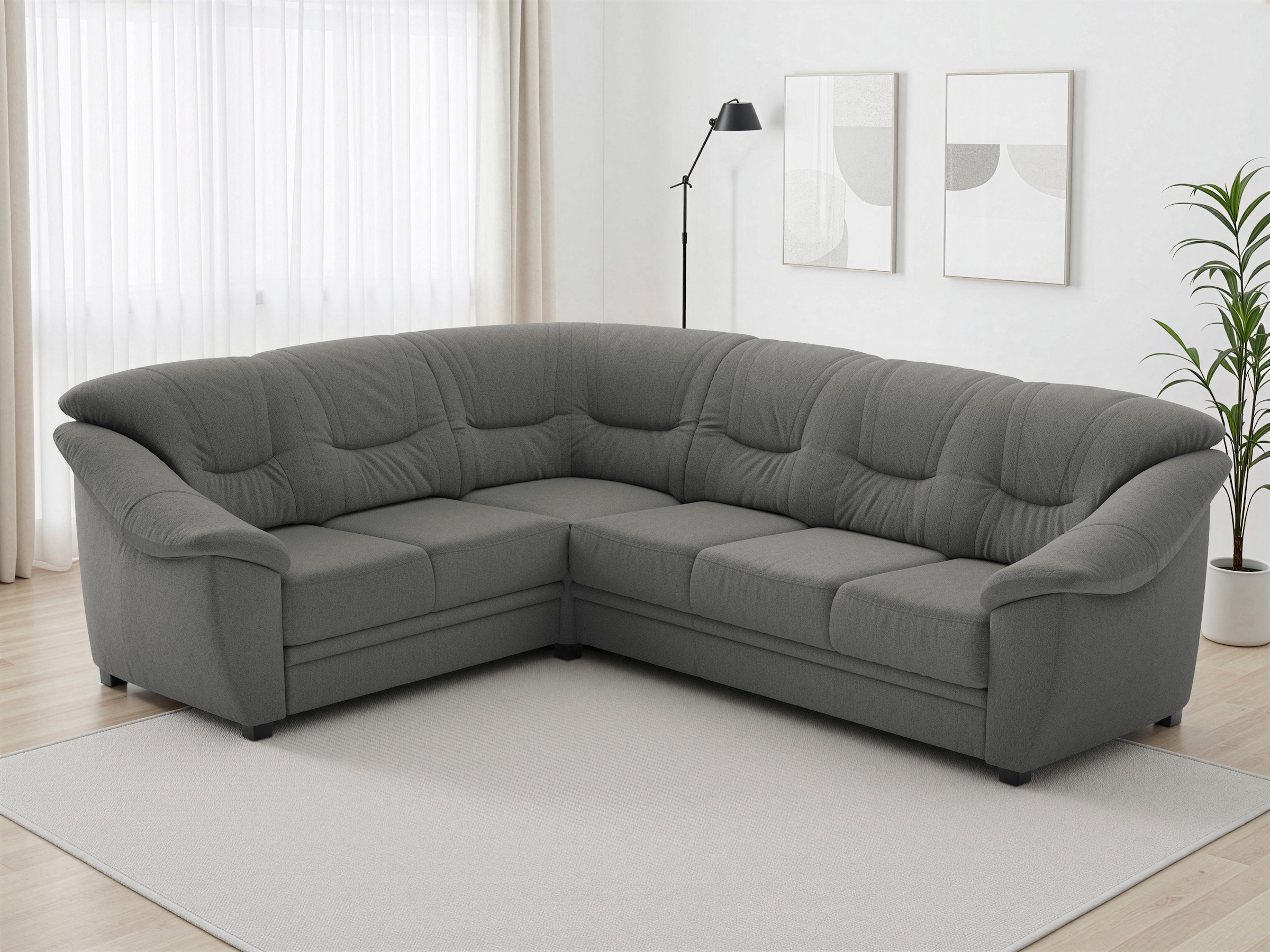 sit&more Ecksofa "Savona L-Form, B. 262 cm, Komfortsitz, Eckcouch mit Stoff- & Lederwahl" mit Schlaffunktion, Liegefl. 120x195 cm