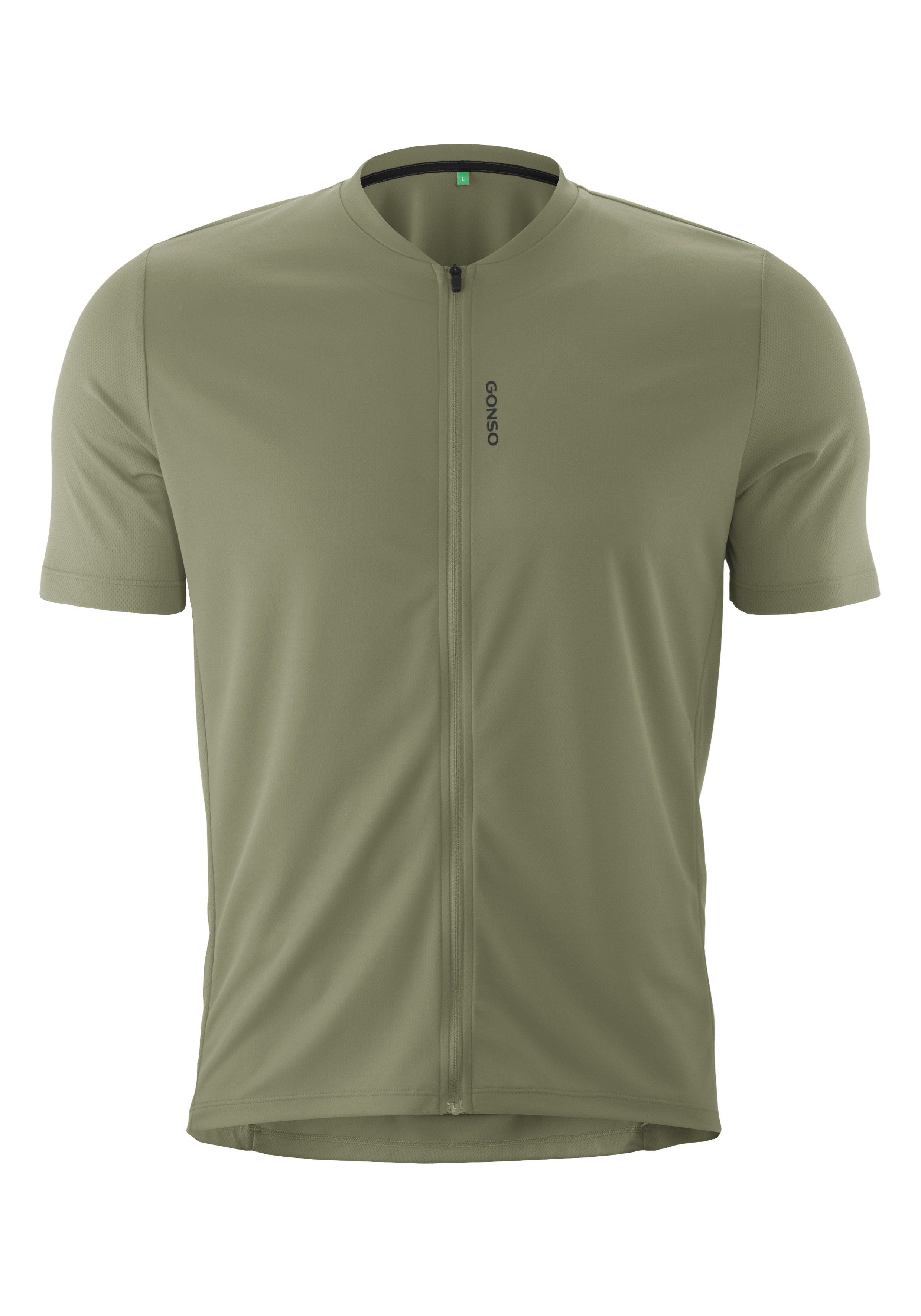 Gonso Radtrikot "SITIVO Jersey Green M" Herren Fahrradtrikot kurzarm, Half-Zip Trikot mit Rückentasche