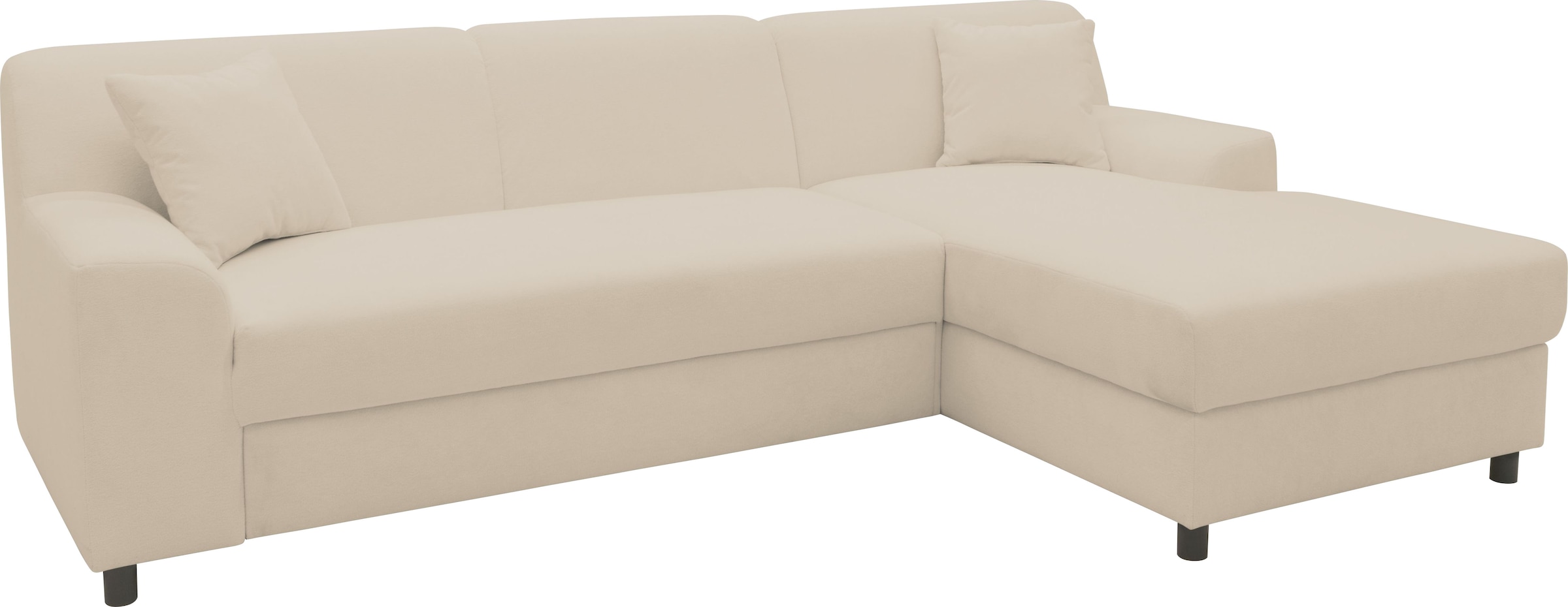 INOSIGN Ecksofa »Turah 2, L-Form, in Cord u. wasserabweisender Microfaser, Federkern«, B/T/H: 241/146/79 cm, incl. Zierkissen, wahlweise mit Bettfunktion