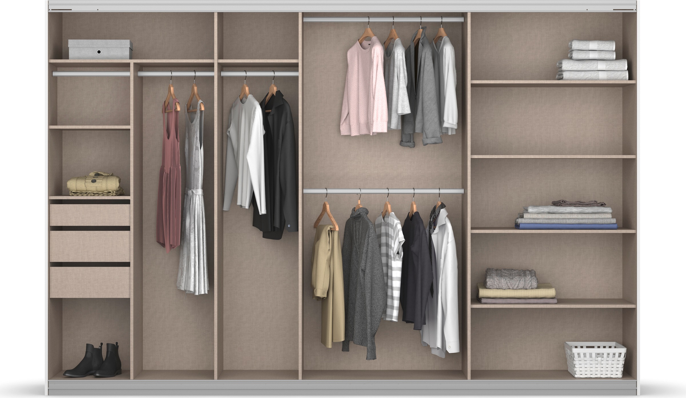 Thumbnail - rauch Schwebetürenschrank "Kleiderschrank Schrank Garderobe OTELI inkl. 3 Innenschubladen" Breiten 211/278/323/368 cm Hö...