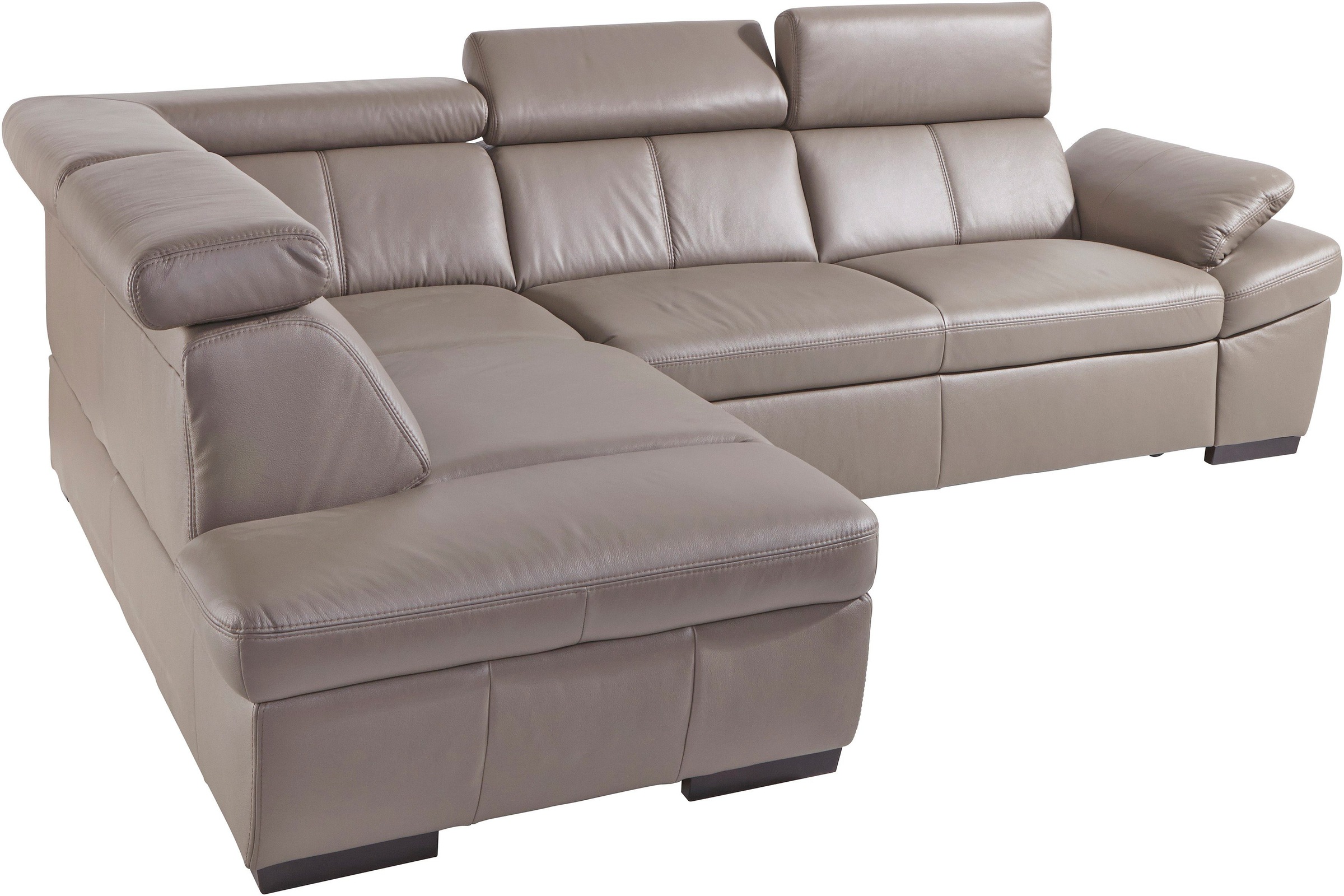 exxpo - sofa fashion Ecksofa »Salerno, klassisch modernes Funktionssofa, hoher Sitzkomfort, L-Form«, inkl. Kopf- und Armteilverstellung, wahlweise mit Bettfunktion