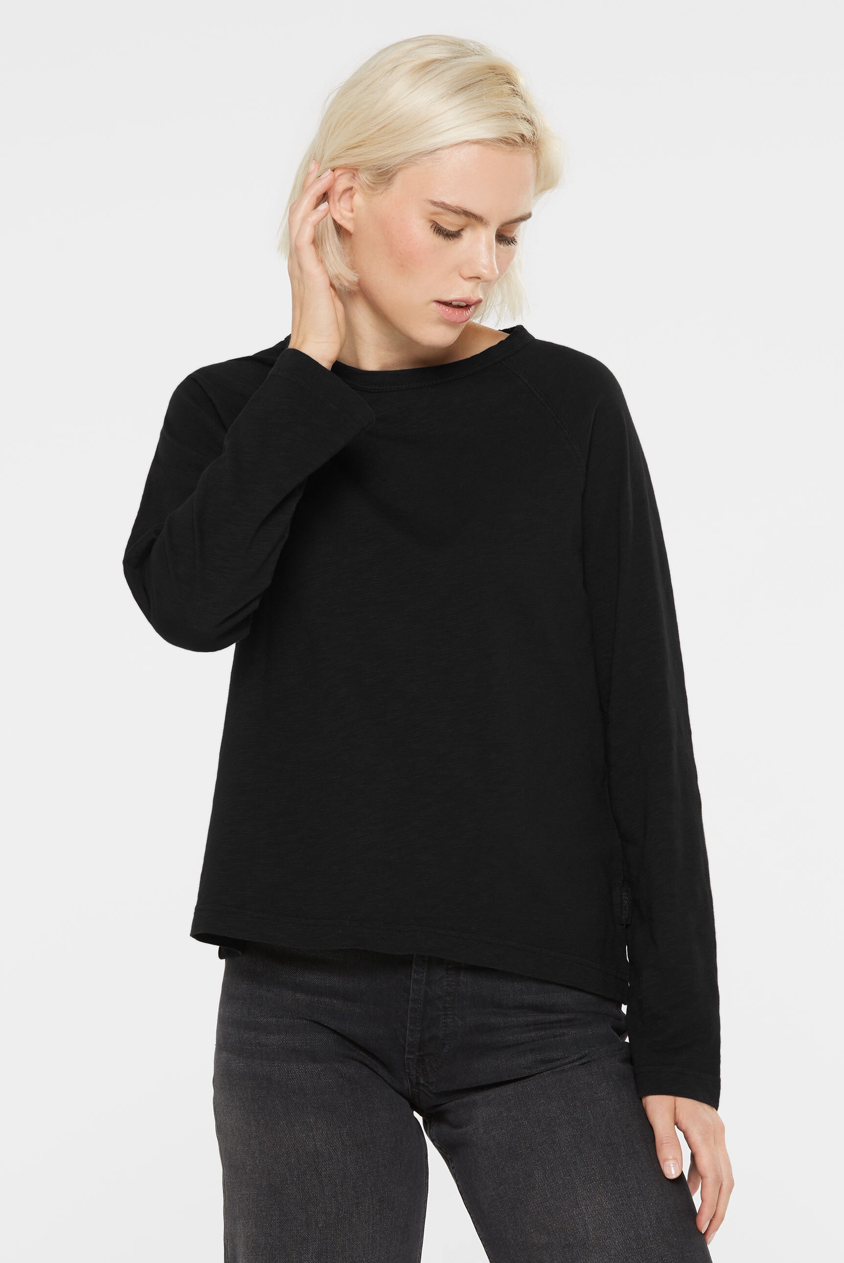 SENSES.THE LABEL Rundhalsshirt aus Baumwolle günstig online kaufen