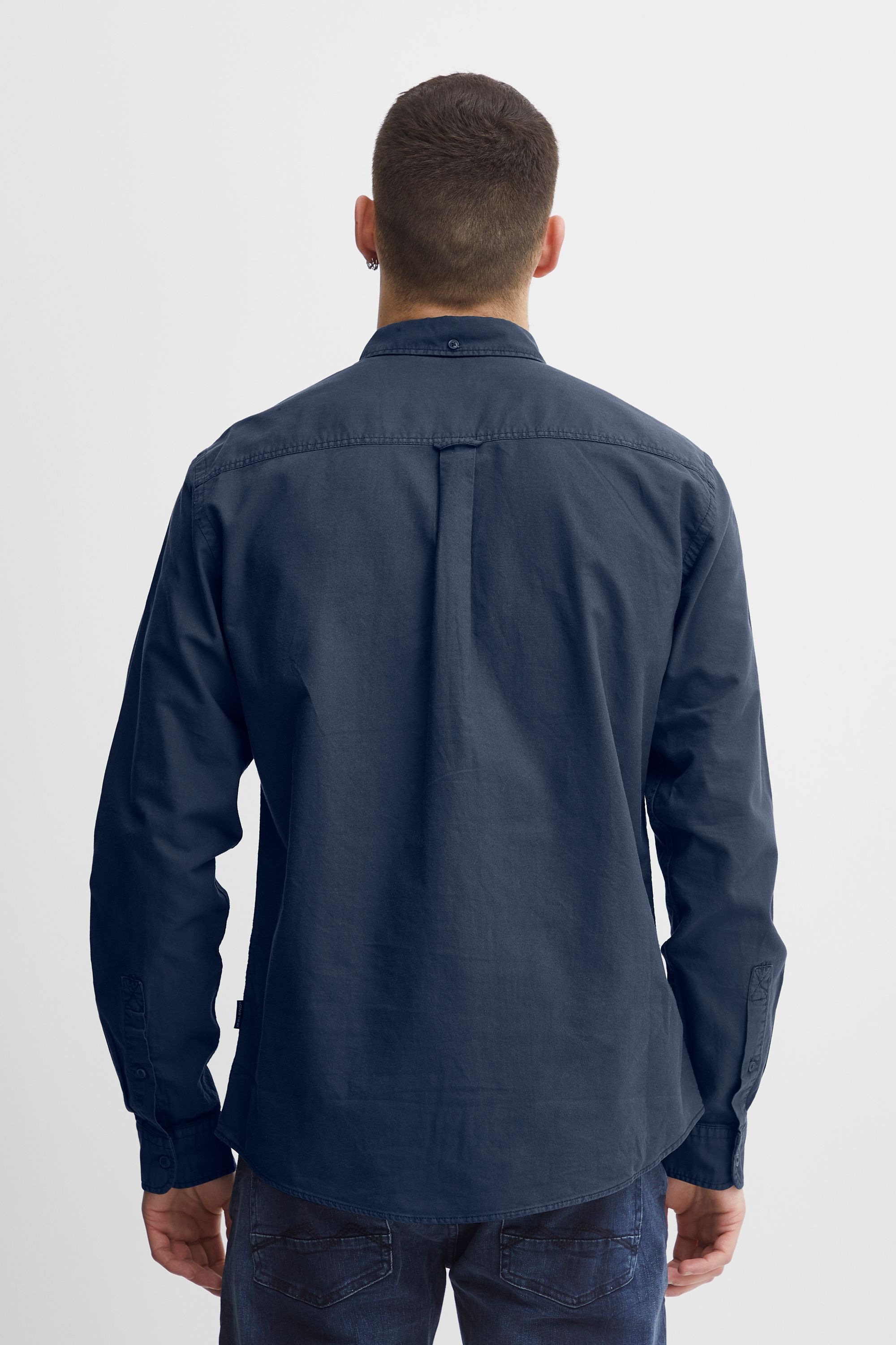Langarmhemd BLEND "BHBugley", Herren, Gr. 3XL, US-Größen, marineblaus, Web, 100% Baumwolle, unifarben, regular fit normal, ohne Ausschnitt, eingesetzt, Hemden, Stilvolles Hemd mit langen Ärmeln 6