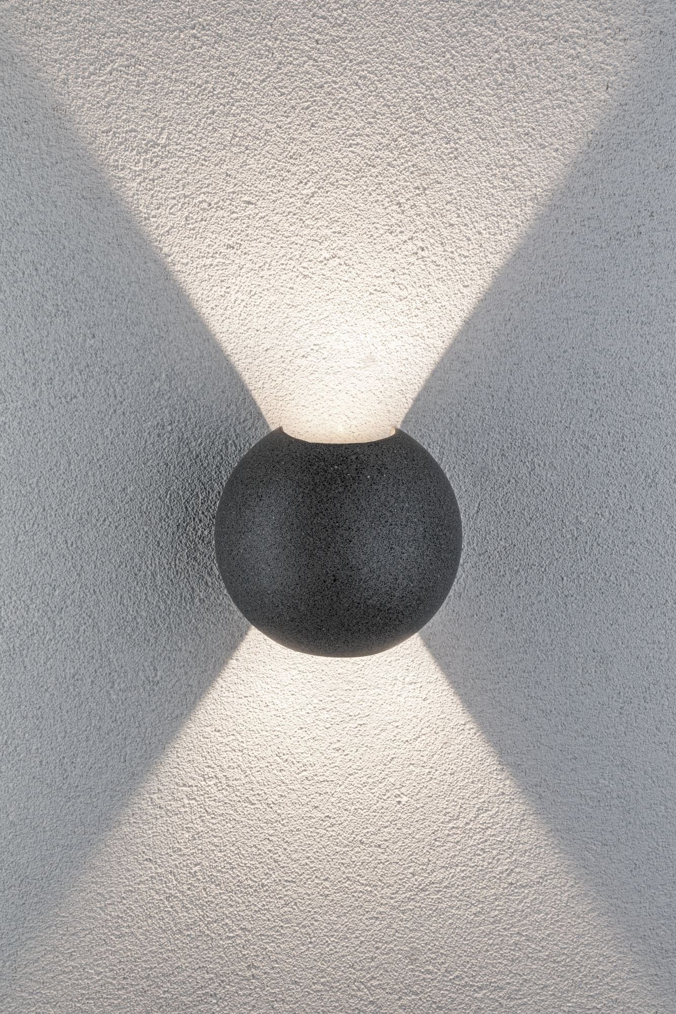 Paulmann LED Außen-Wandleuchte »Concrea IP65 160mm 3000K 2x5,5W 2x250lm 230V schwarzer Sandstein Beton«, 2 flammig