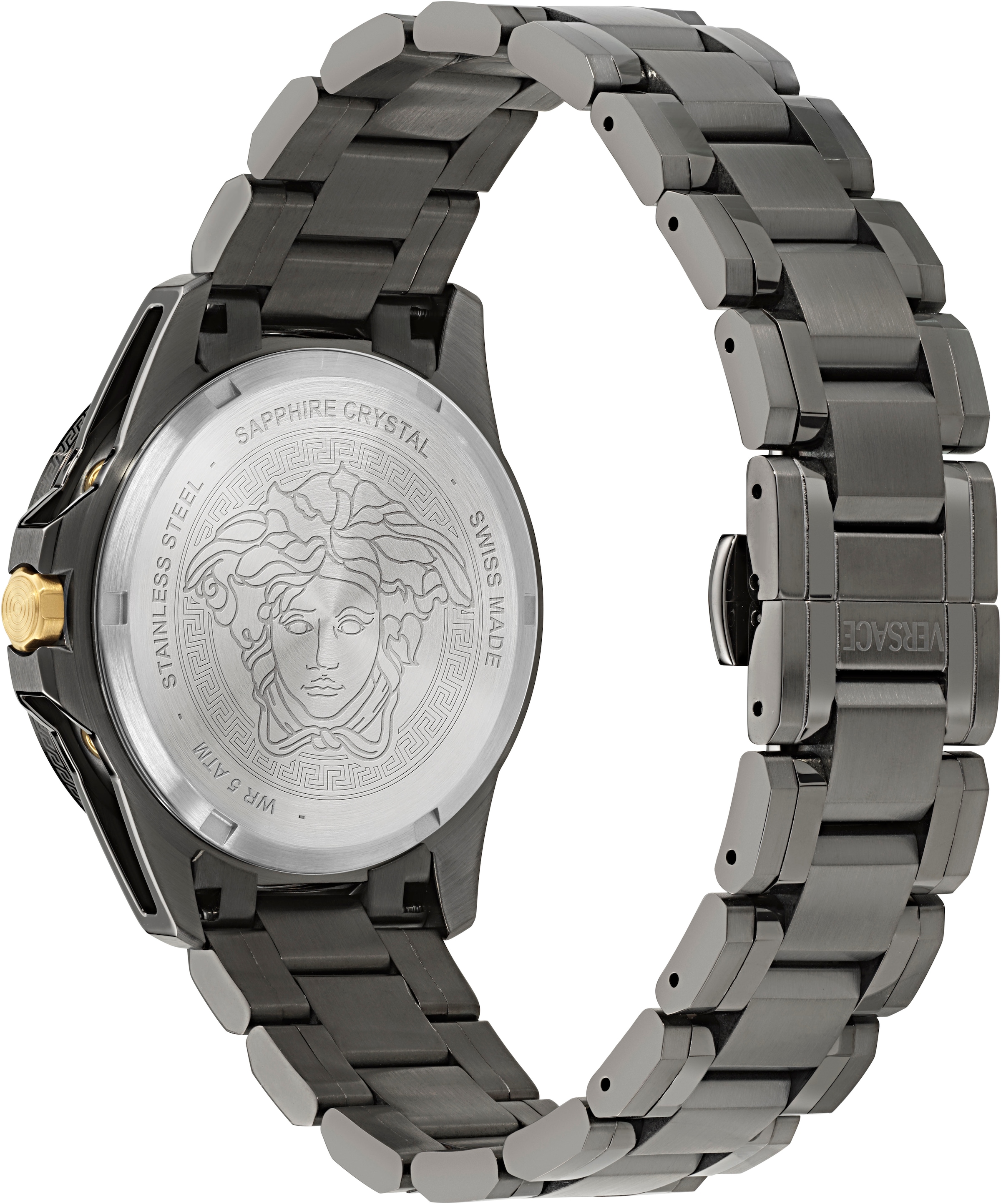 Versace Multifunktionsuhr »V-GALAXY MOONPHASE«, Quarzuhr,Armbanduhr,Herrenuhr,Swiss Made,Edelstahlarmband,Mondphase