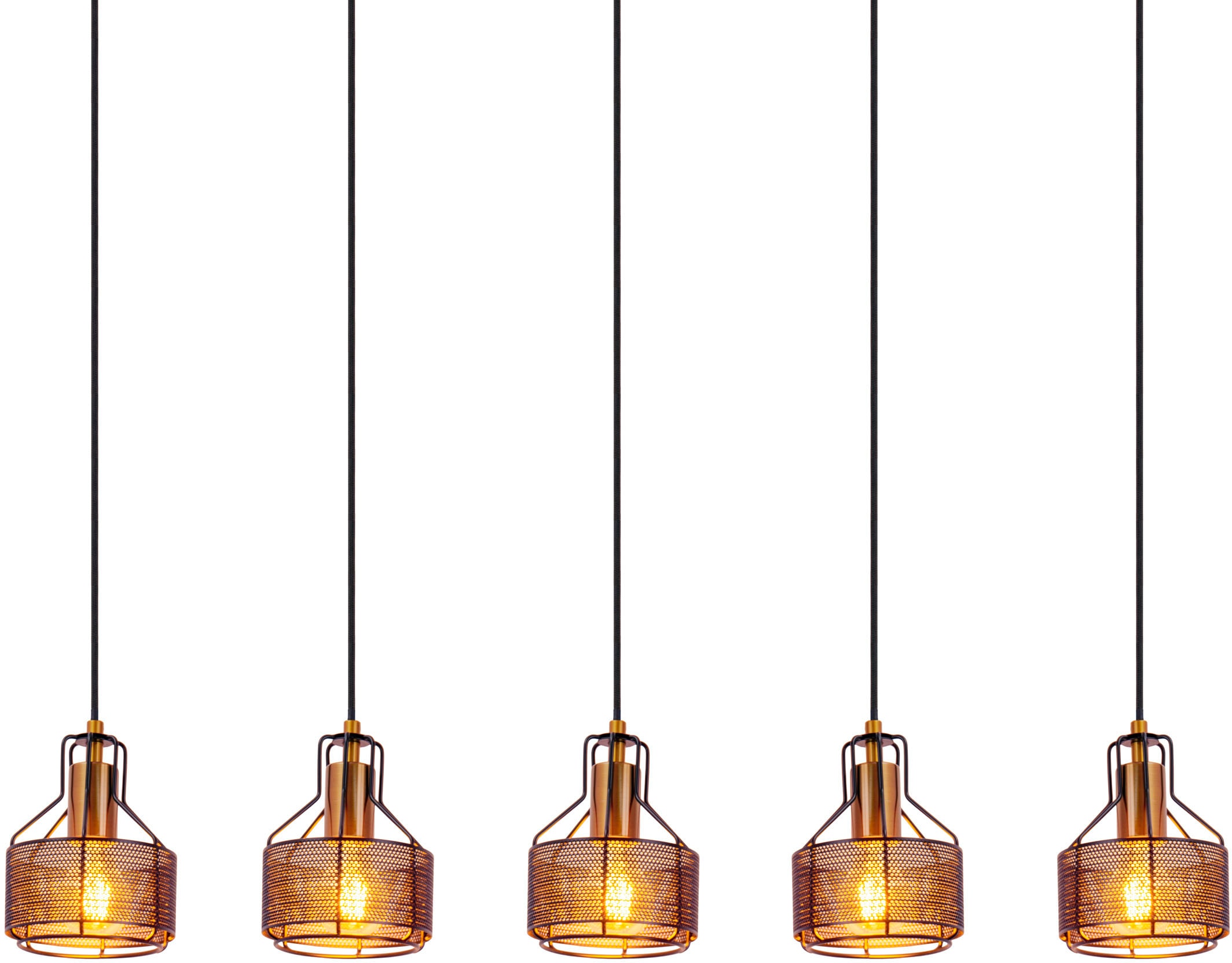 näve LED Pendelleuchte »FORO«, Leuchtmittel E27 | ohne Leuchtmittel, schwarz/golden