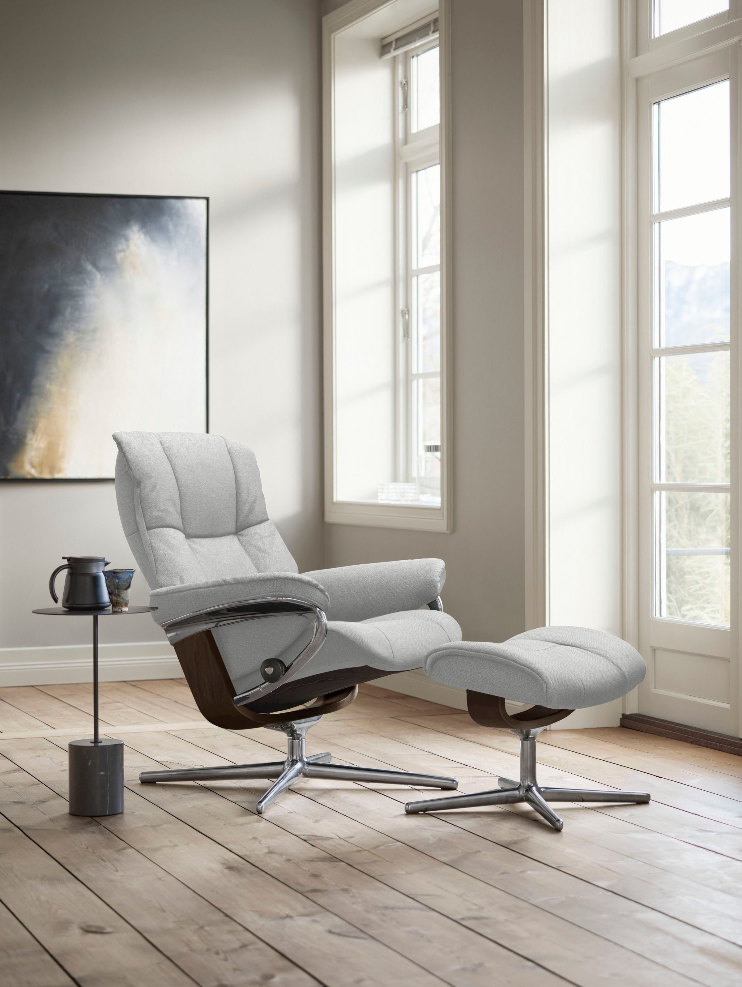 Stressless® Fußhocker »Mayfair«, mit Cross Base, Größe S, M & L, Holzakzent Braun