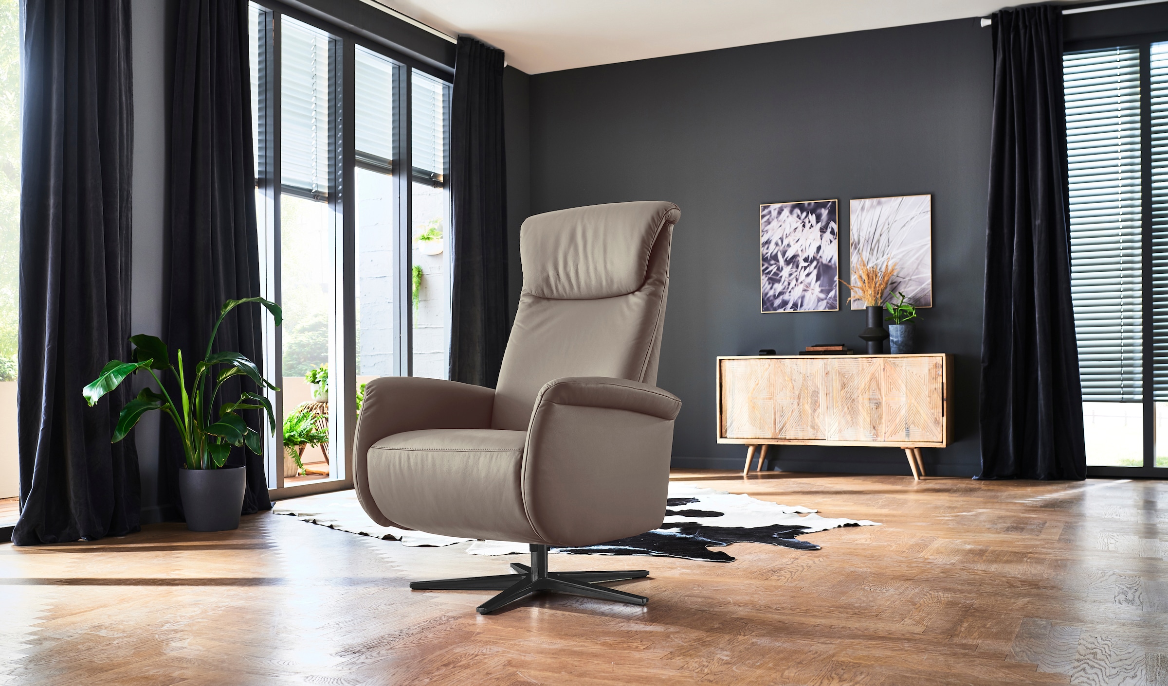 Home affaire Relaxsessel "Cartore Fuß schwarz, manuelle oder motorische Ver günstig online kaufen