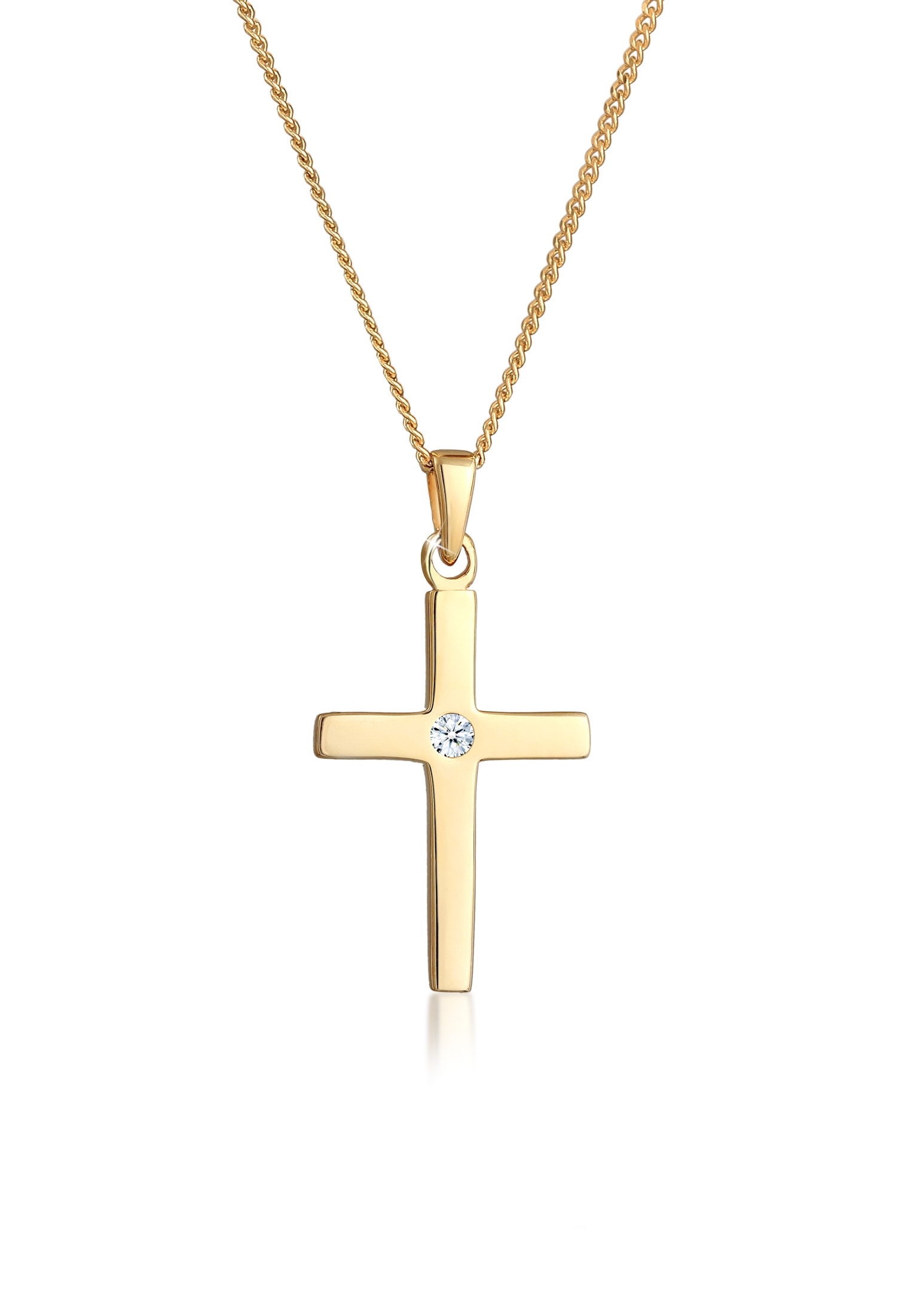 Collierkettchen »Kreuz Diamant Konfirmation Kommunion 585 Gelbgold«