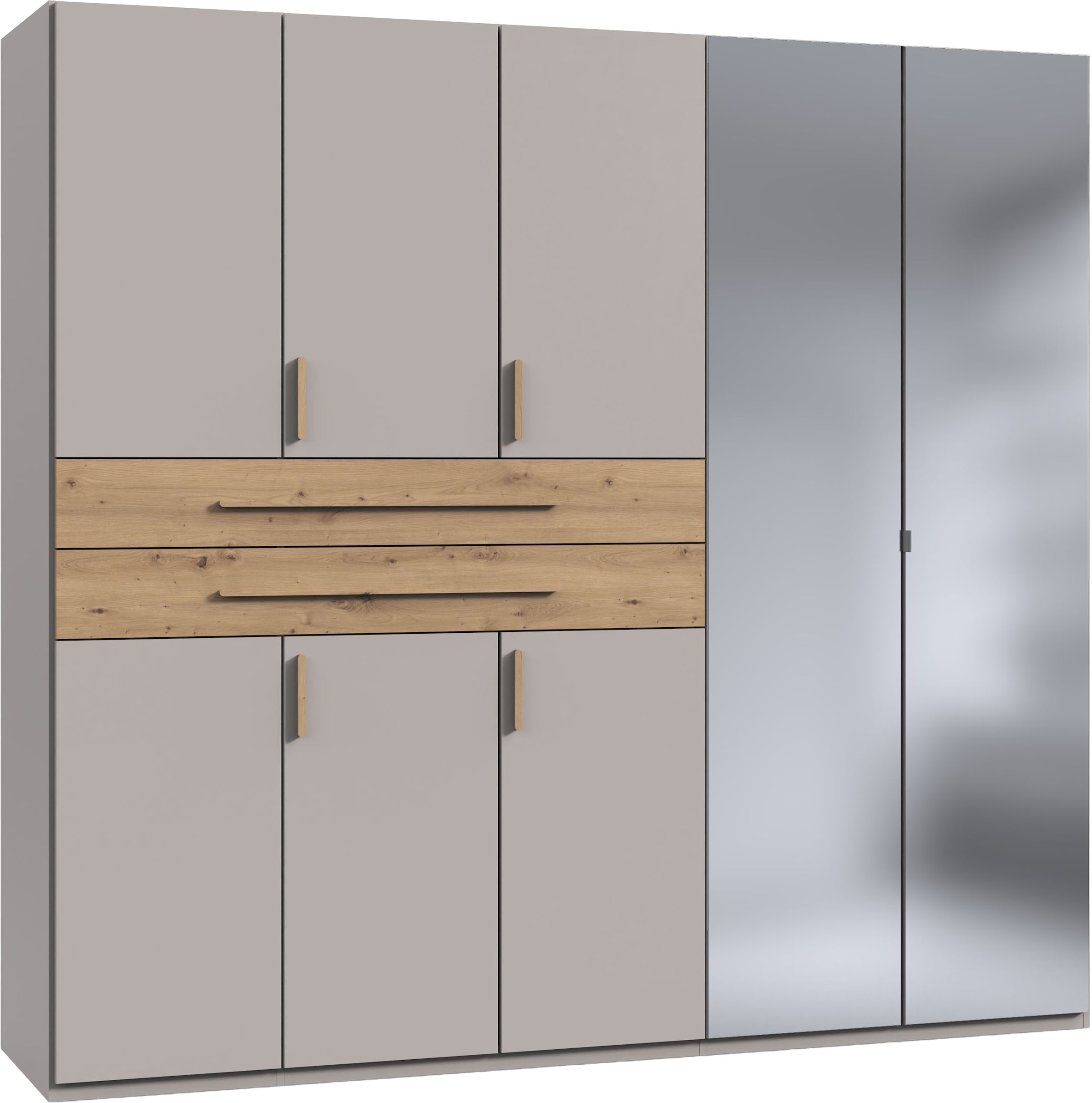 Wimex "Digit Kleiderschrank wahlweise mit oder ohne Spiegel" Schlafzimmer Schrank Bestseller im modernem Design, erhältlich in den Breiten 225cm oder 270cm (mit 8 oder 10 Türen)