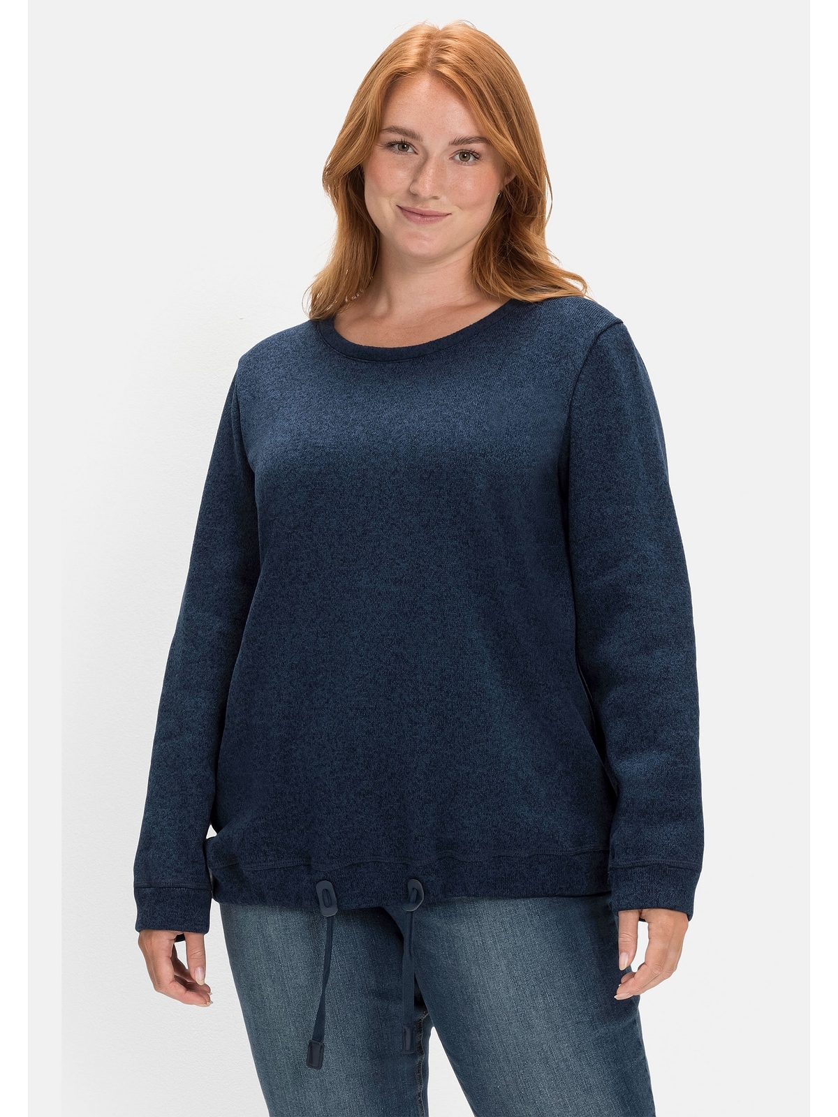 Sheego Sweatshirt »Große Größen«, aus Strickfleece, mit Saum-Tunnelzug