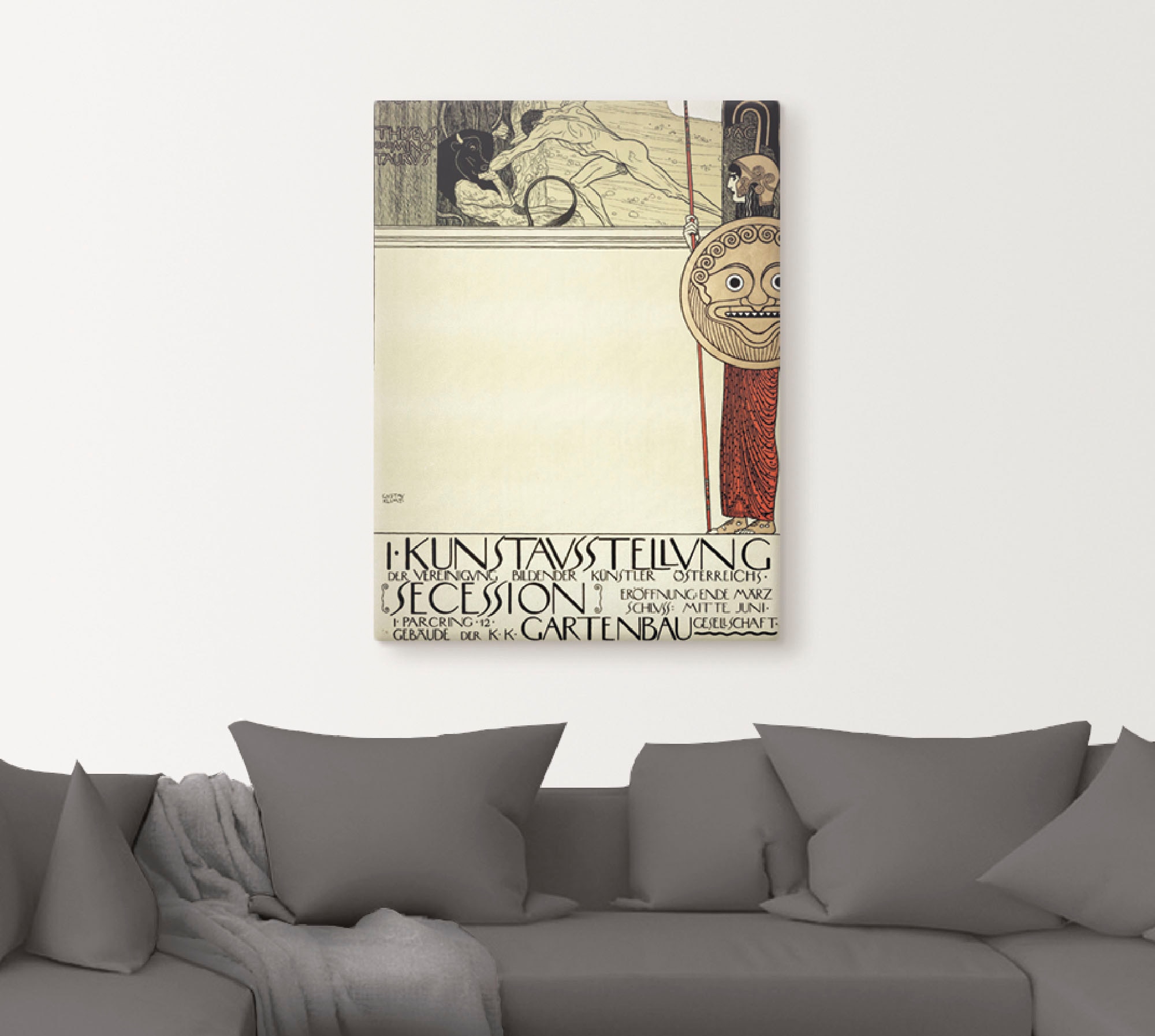 Artland Leinwandbild »Plakat für die Ausstellung der I. Secession (Vor d«, Ausstellungsplakate, (1 St.), auf Keilrahmen gespannt