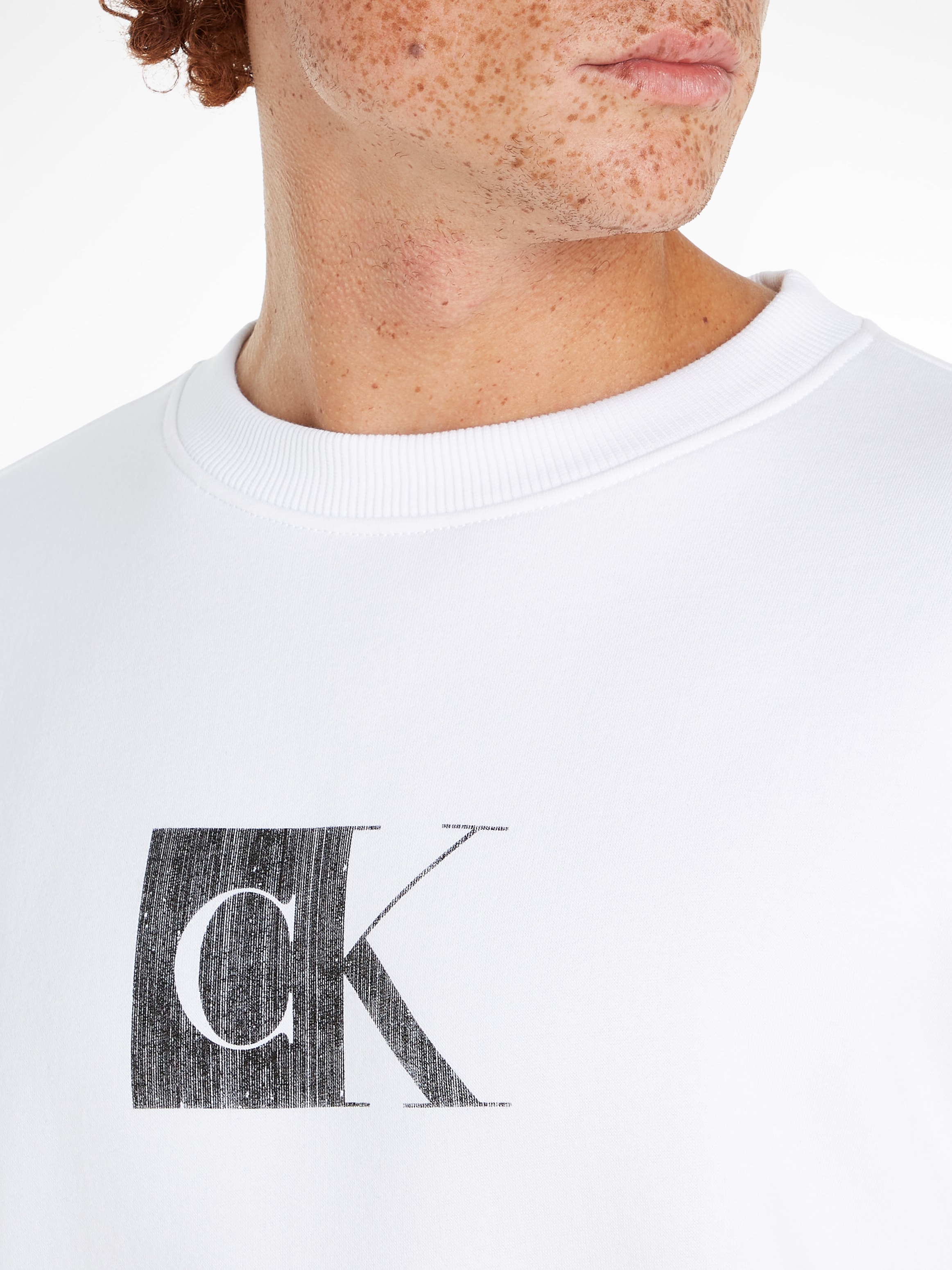 Calvin Klein Jeans Sweatshirt "OUTLINE MONOLOGO CREW NECK", mit Markenlabel günstig online kaufen