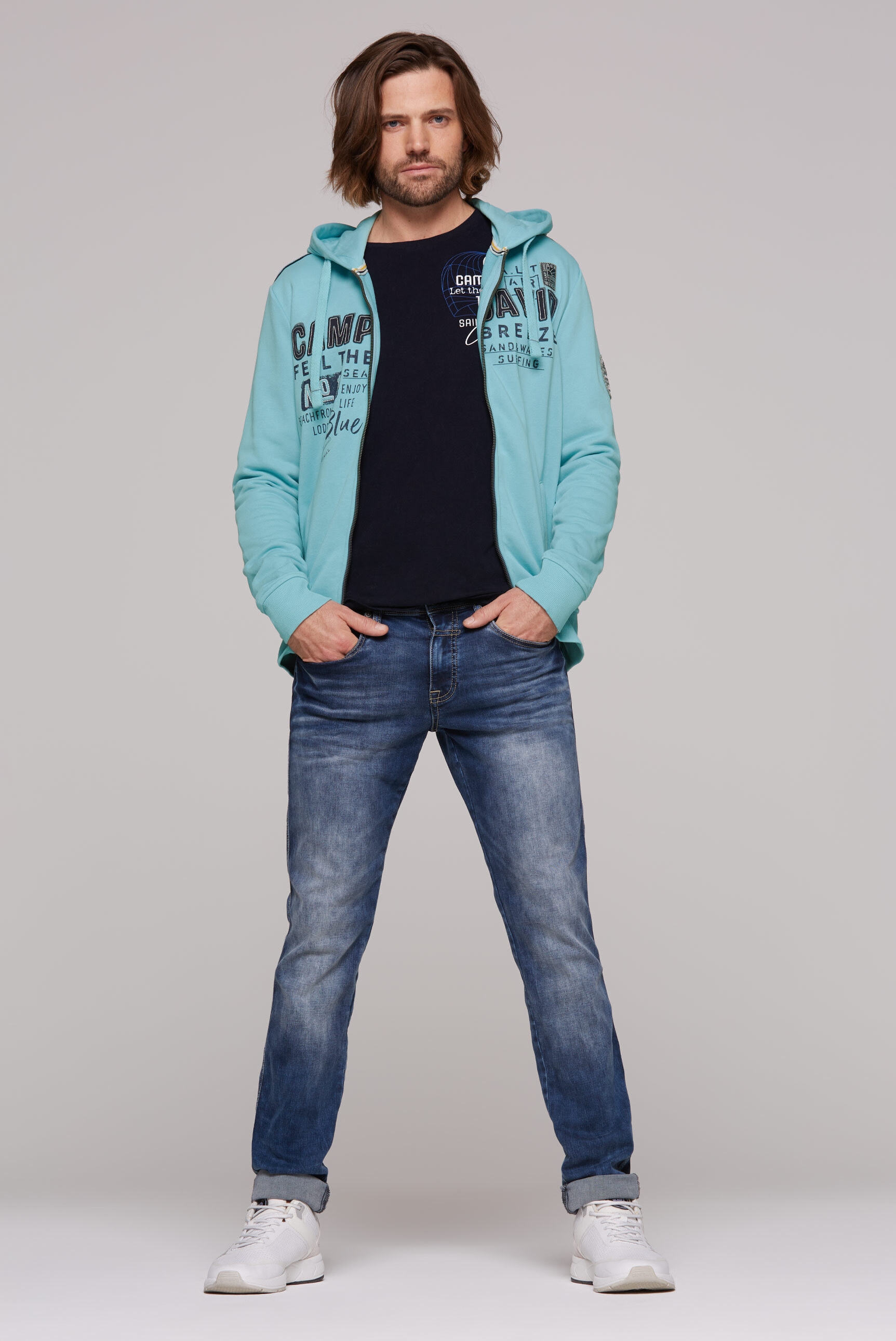 CAMP DAVID Kapuzensweatjacke, mit Baumwolle