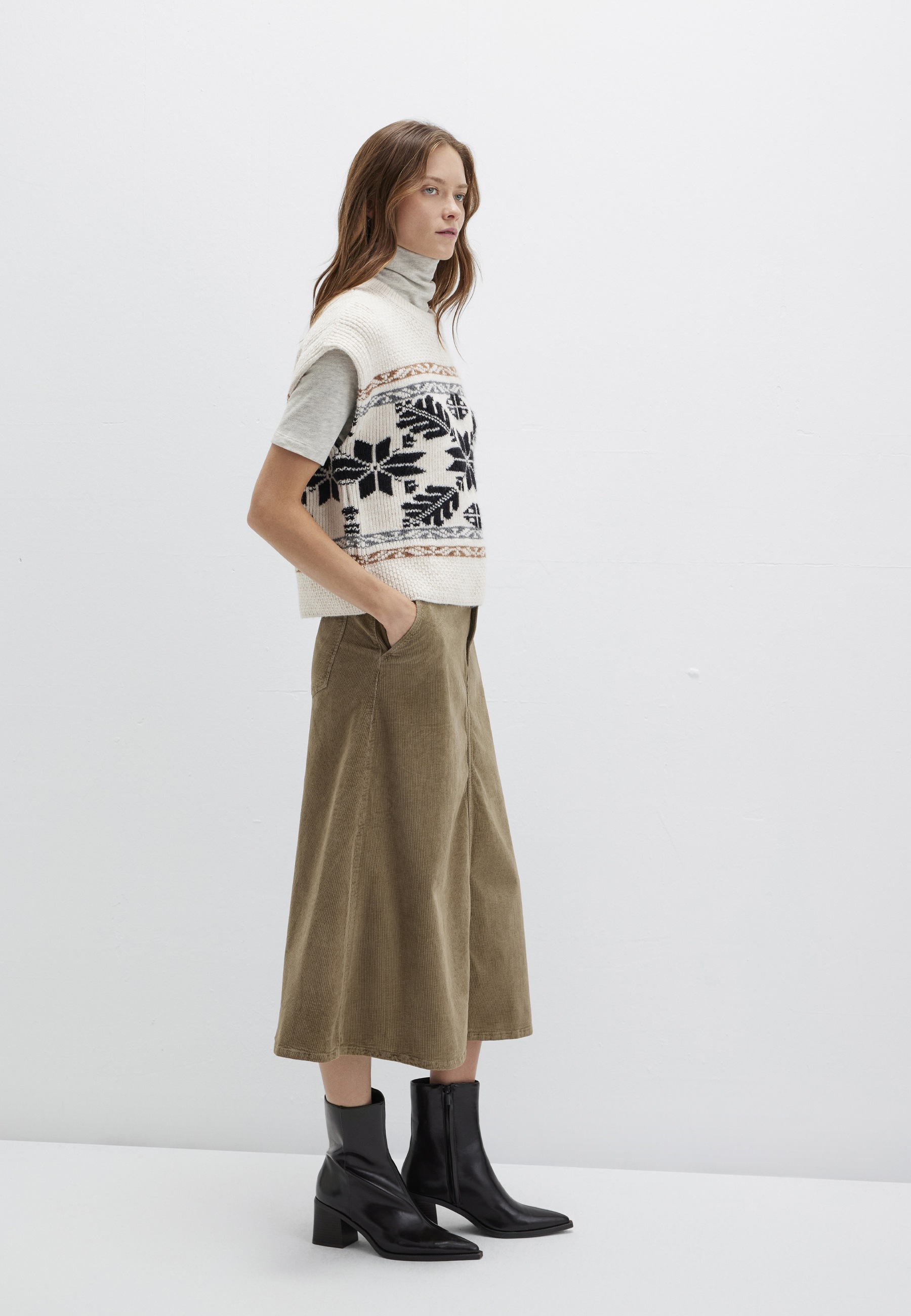 Mavi Maxirock »KAELI« Midi Flared Skirt
