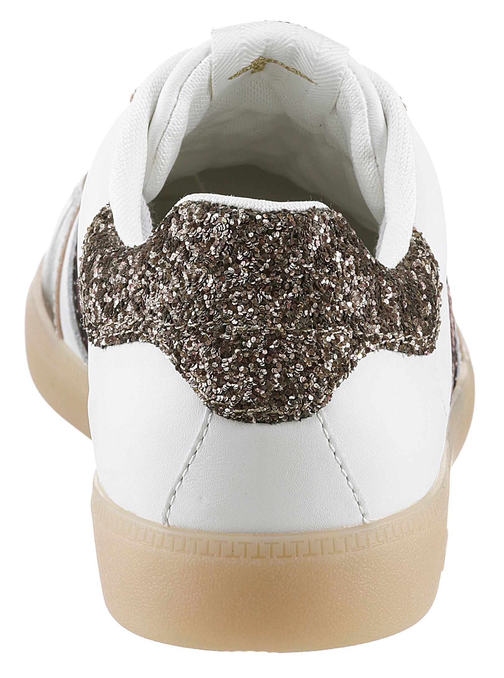 Tamaris Sneaker, Freizeitschuh, Halbschuh, Schnürschuh mit Glitter an der Ferse