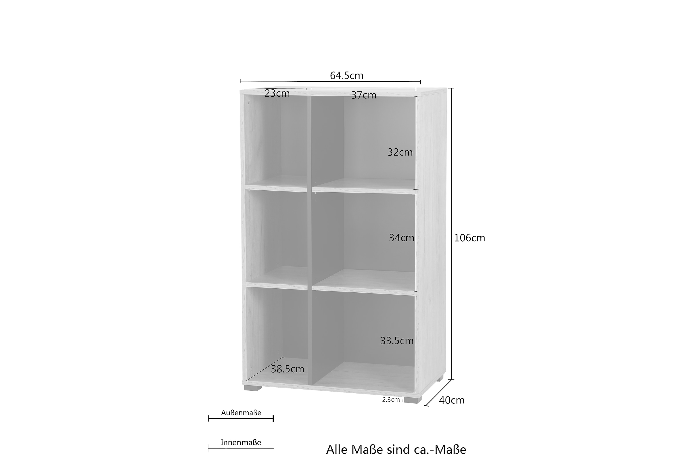 Places of Style Aktenregal »Moid«, Bücherregal, Höhe 106 cm bestellen | BAUR