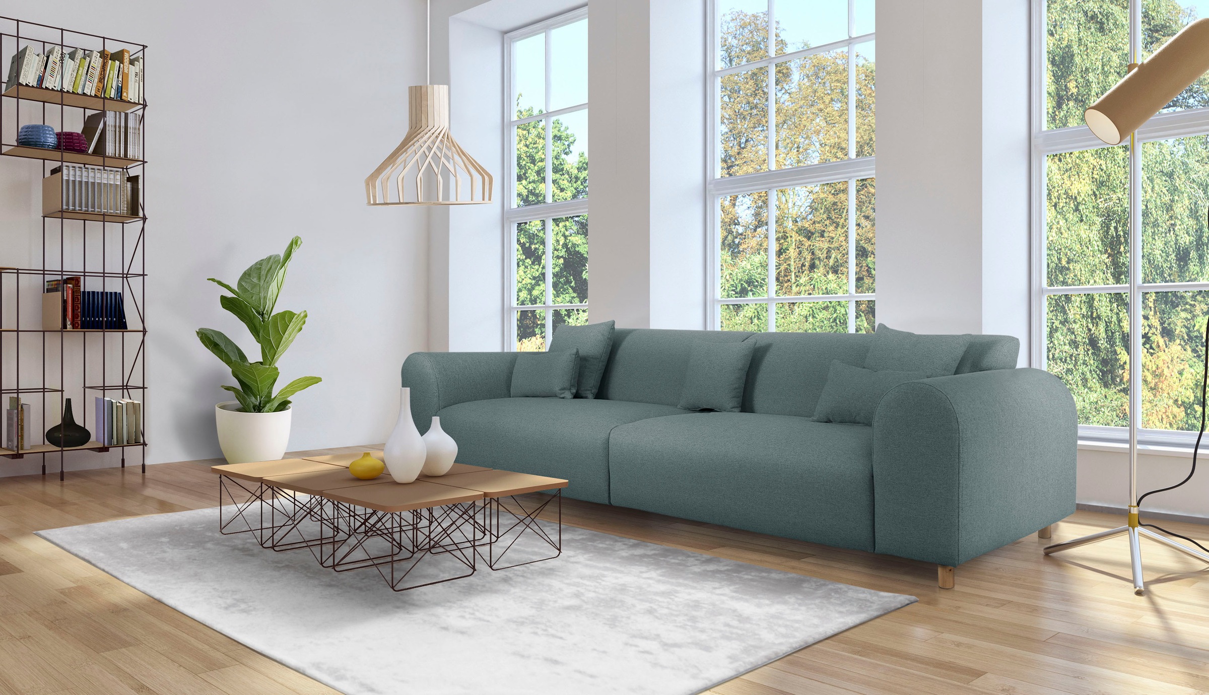Home affaire Big-Sofa "Svennis" in 2 Bezugsqualitäten, B/T/H: 314/98/83 cm günstig online kaufen