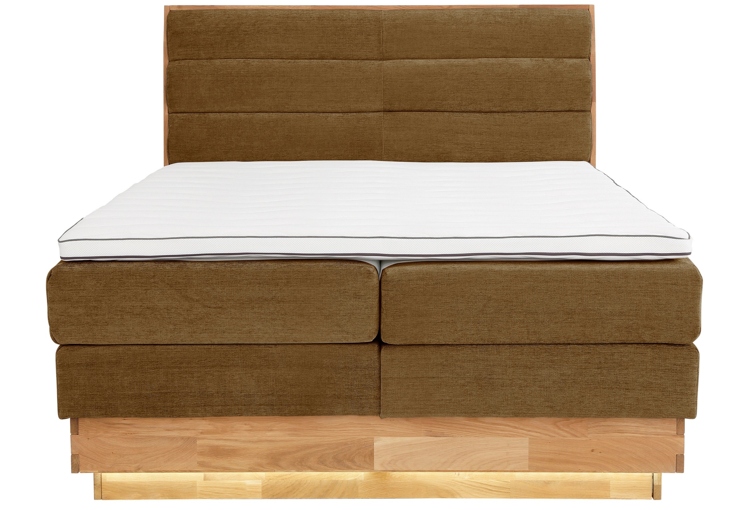 OTTO products Boxspringbett, LED-Beleuchtung, mit zertifizierten, recycelten Bezugsstoffen