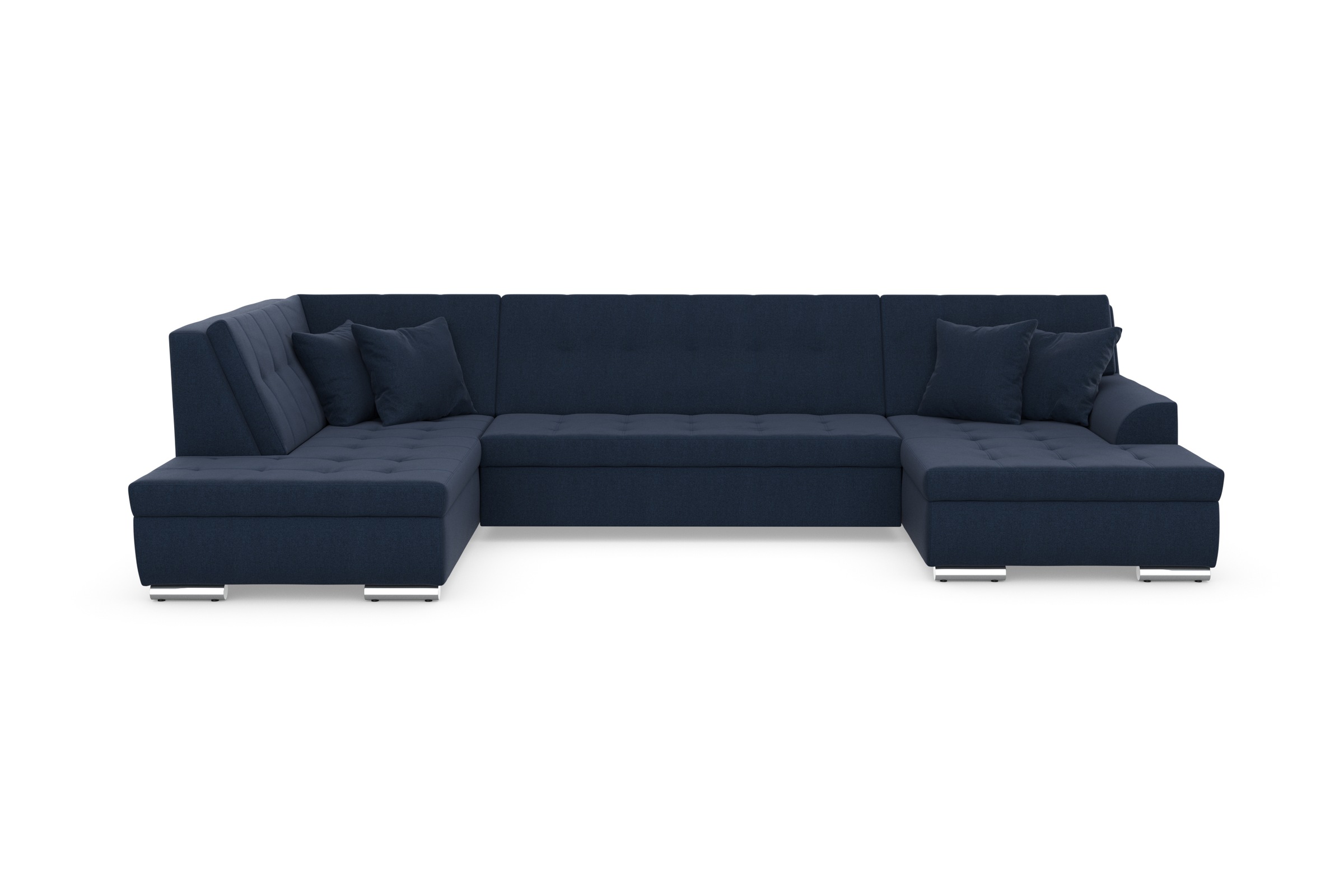 DOMO collection Wohnlandschaft "TREVISO inkl. Zierkissen, moderne Steppung, XXL: 364x201x83 cm" wahlweise mit Bettfunktion, in vielen Bezugsarten auch in Cord U-Form