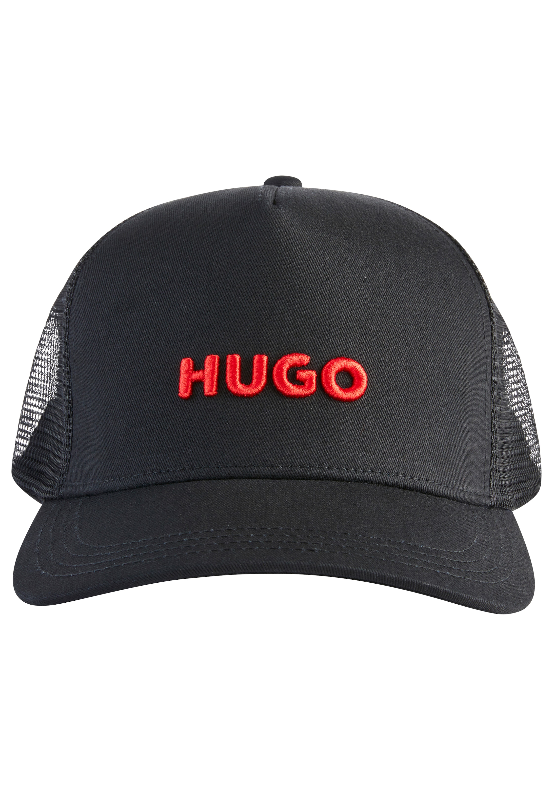 HUGO Fitted Cap »Marsel-Trucker« aus Twill & Mesh mit 3D Logostickerei, unisex