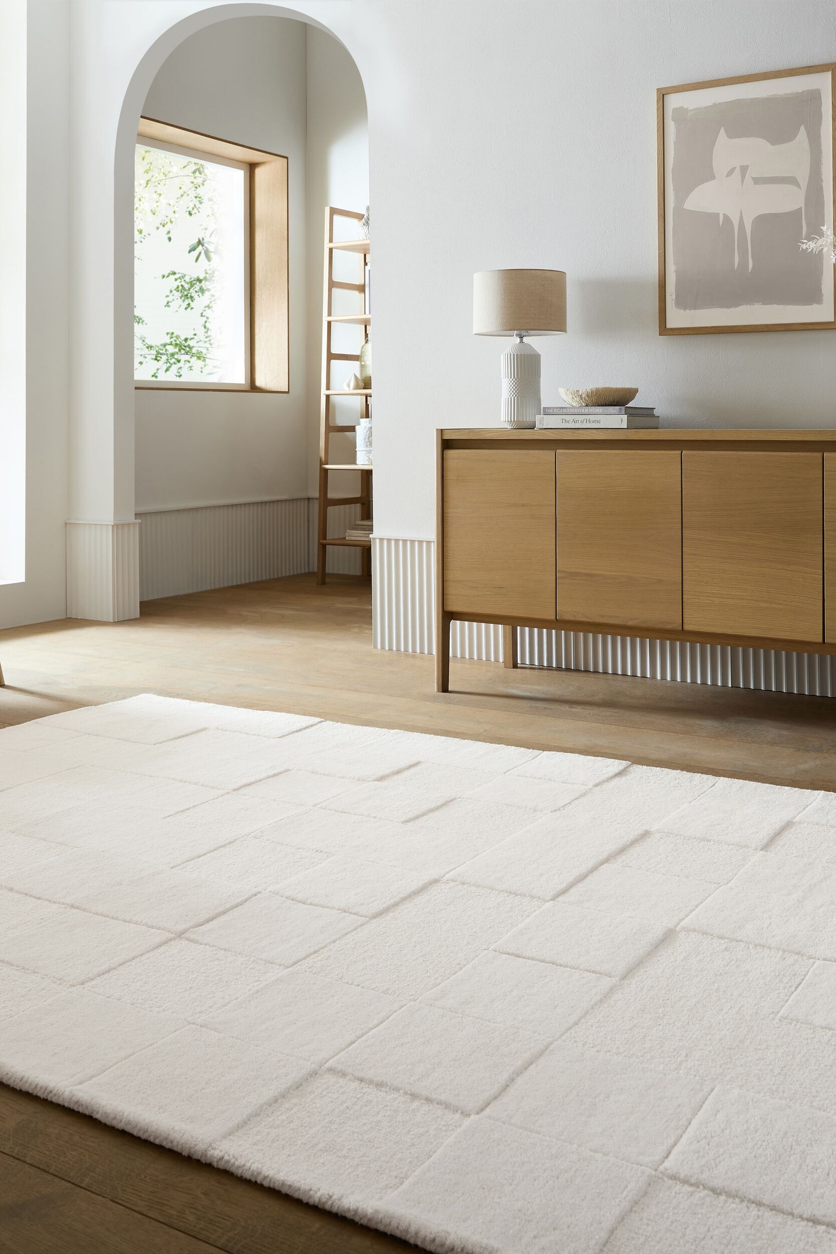 FLAIR RUGS Wollteppich "CHECKERBOARD" rechteckig 10 mm Höhe Hoch-Tief-Effekt, Wohnzimmer, Schlafzimmer, 100 % Wollflor