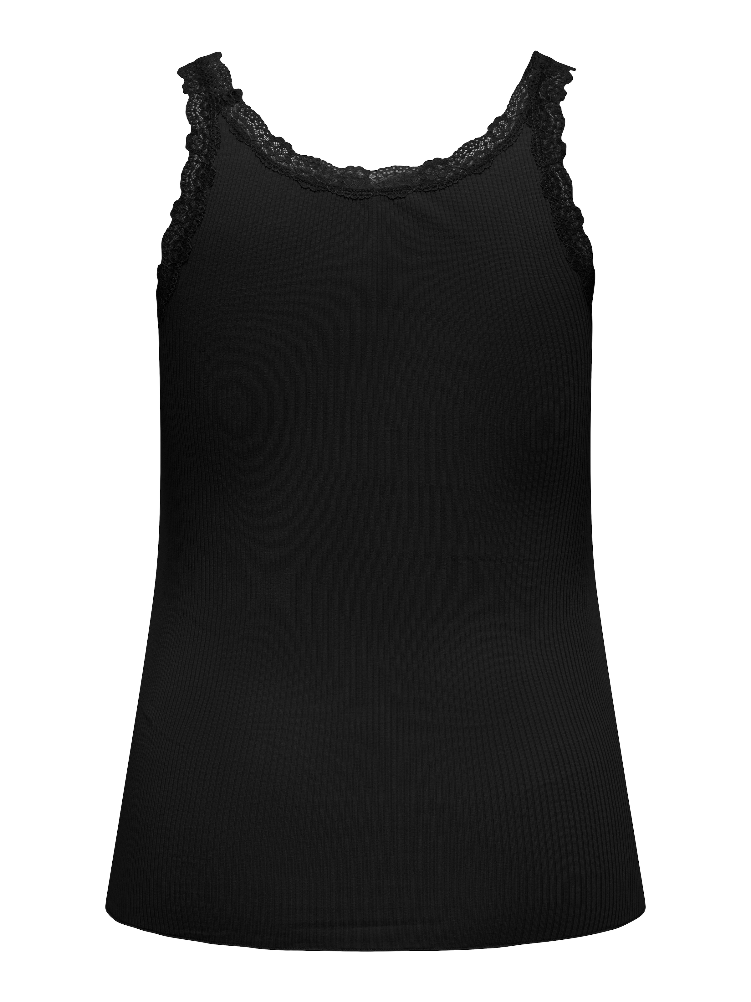 ONLY CARMAKOMA Trägertop »CARSARA SHARAI LACE TANK TOP JRS NOOS« mit Spitze am Ausschnitt und leicht gewelltem Saum