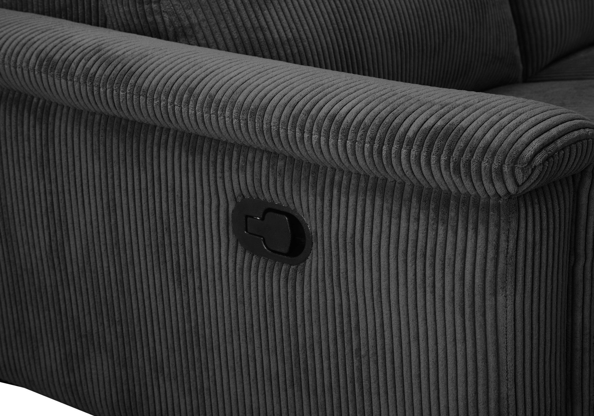 Places of Style Ecksofa »Lund in Cord, L-Form, 261 cm, manuelle und elektr. Relaxfunktion,«, USB-A und Kopfteilverstellung