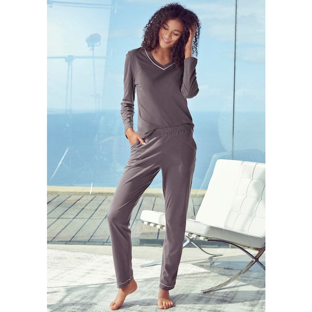 Vivance Dreams Pyjama, (2 tlg., 1 Stück), mit Kontrastpaspel-Details  bestellen | BAUR