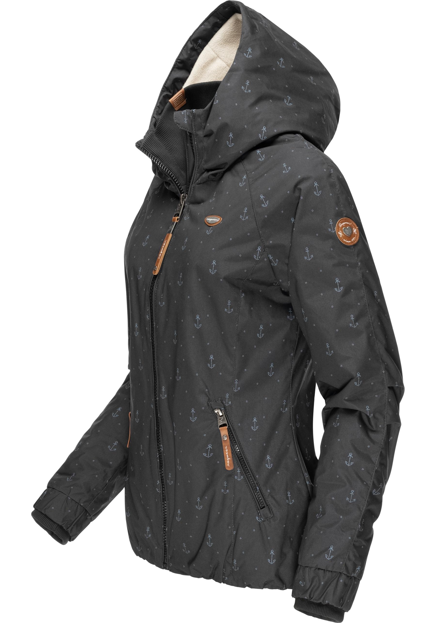 Ragwear Winterjacke »Dizzie Marina Winter Intl.«, mit Kapuze, Warme Outdoorjacke mit maritimem Print