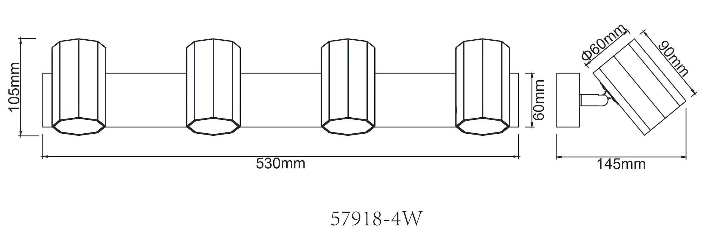 GLOBO LIGHTING Deckenstrahler »JAMES«, Leuchtmittel GU10 | ohne Leuchtmittel, Deckenspot/weiß/Wohnzimmer/Flur/Schlafzimmer