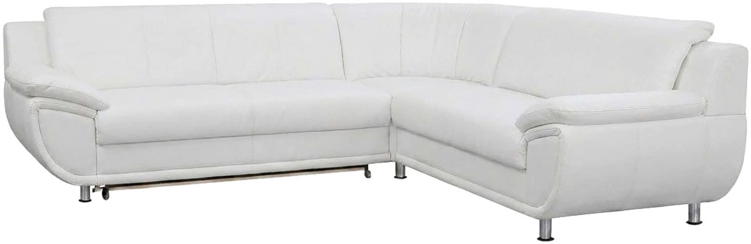 TRENDMANUFAKTUR Ecksofa "Rondo wahlweise mit Schlaffunktion, bequeme Armlehnen" L-Form, wahlw.mit Federkern, Füße chromfarben, Unser Dauertiefpreis