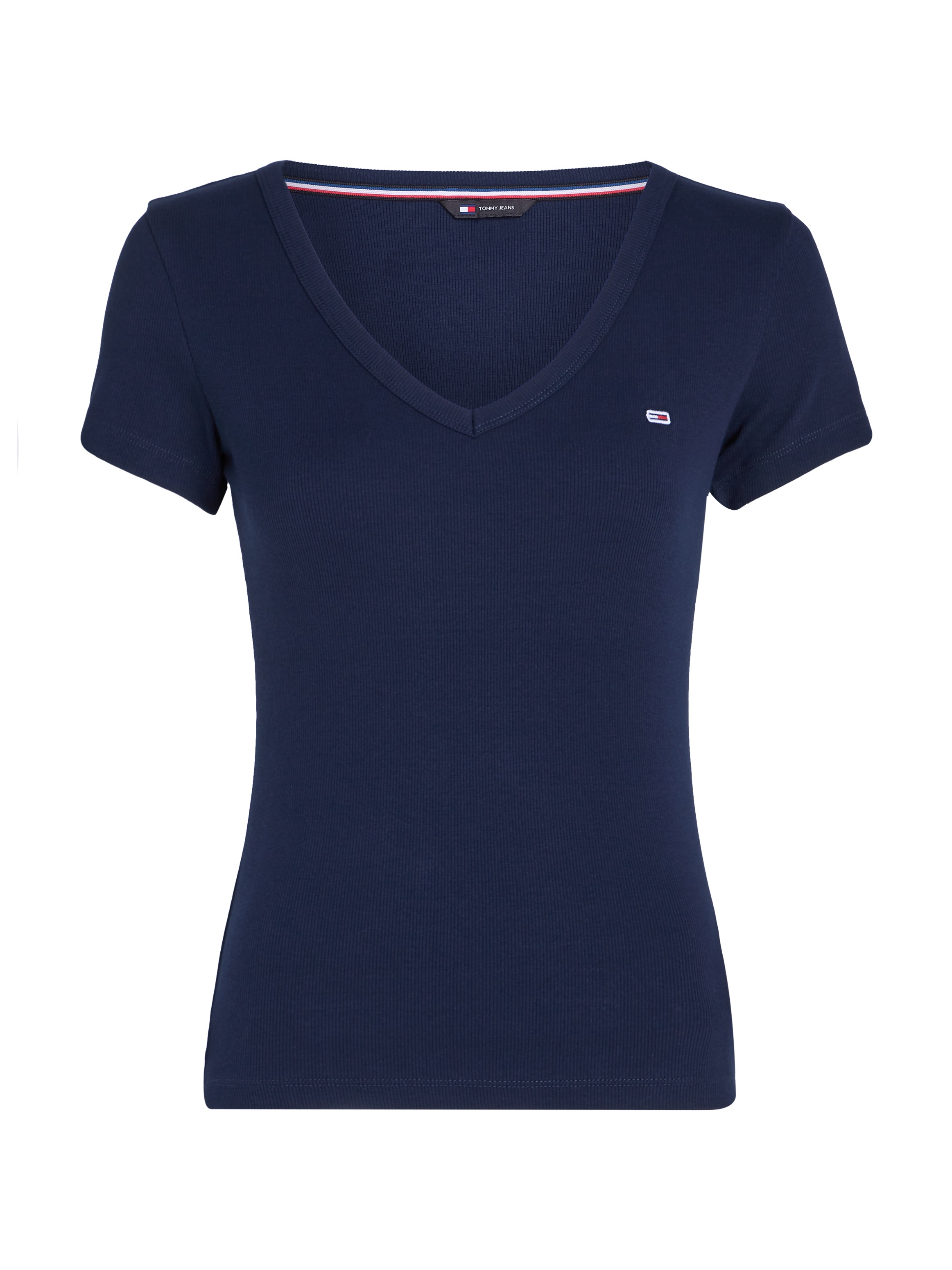 Tommy Jeans T-shirt à Manches Courtes Slim Essential Rib Dark Night Navy M Femme 5