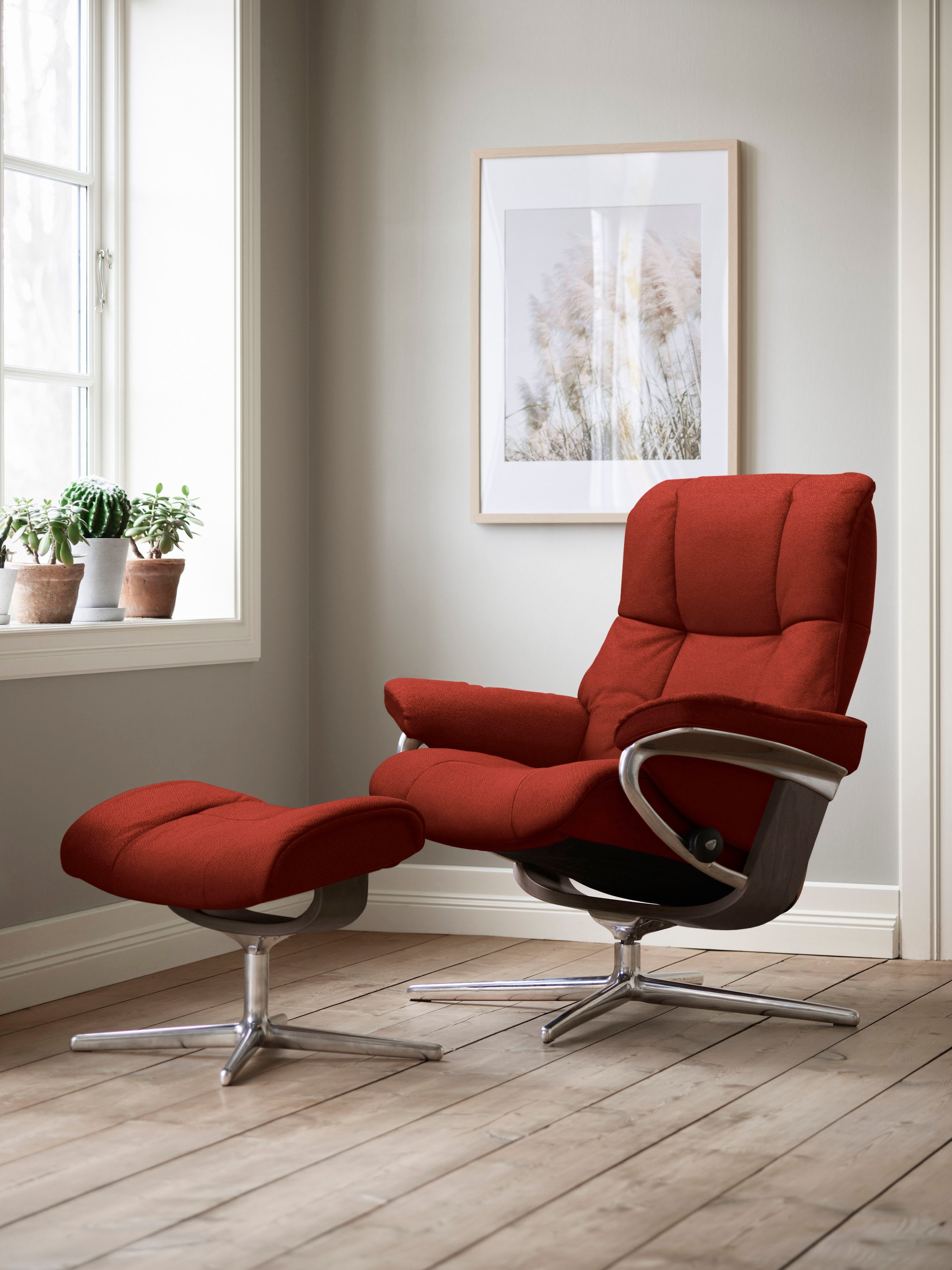 Stressless Fußhocker "Mayfair", mit Cross Base, Größe S, M & L, Holzakzent Wenge