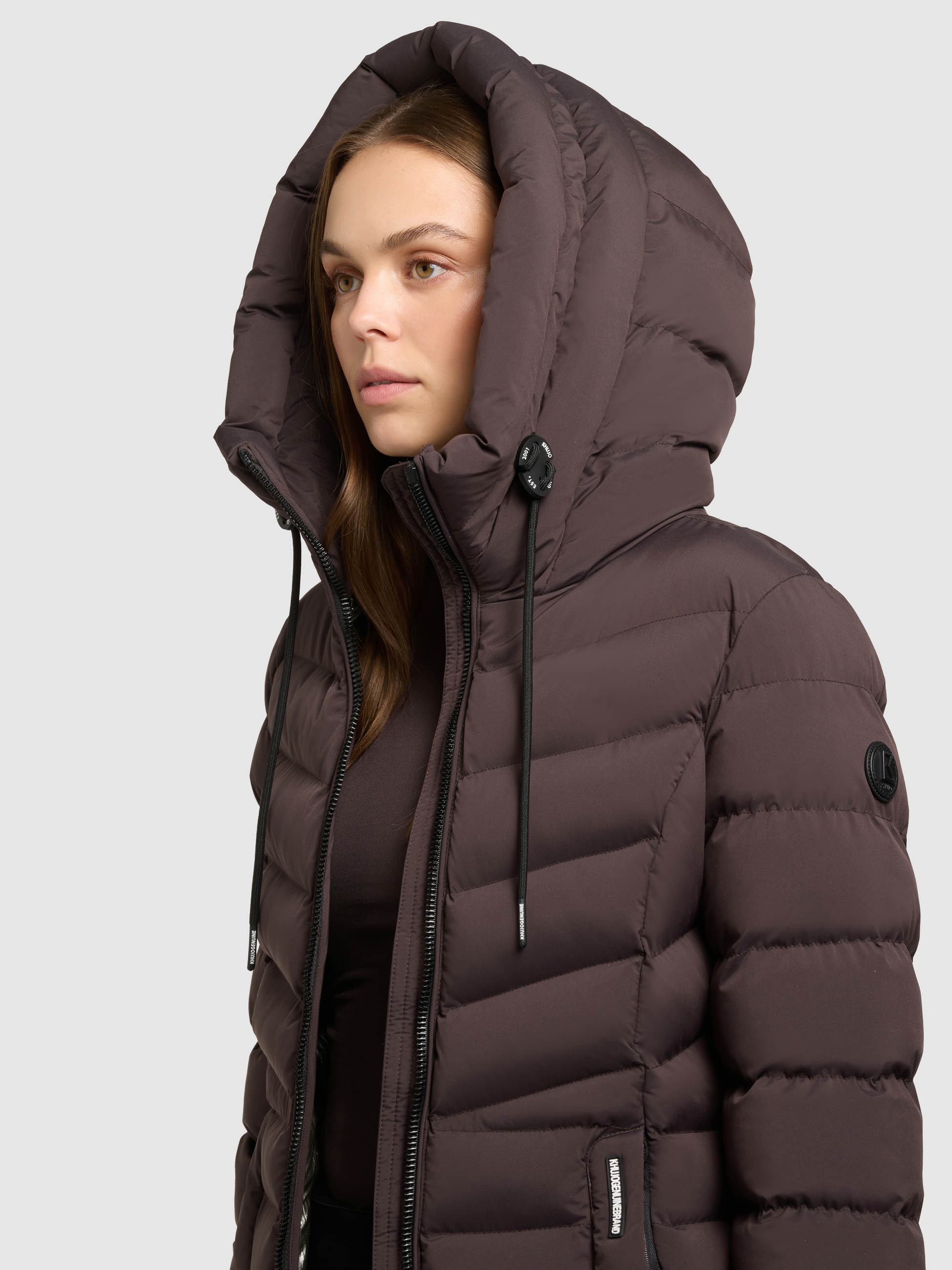 KHUJO INGRAM5 Women's Quilted Coat Moody Plum XXL 3