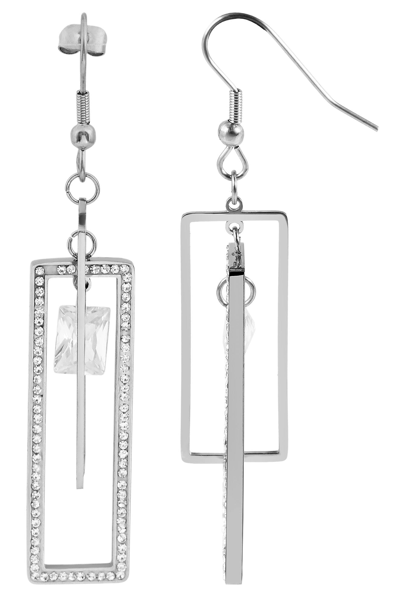 Adelia´s Paar Ohrhänger "Ohrringe – Ohrstecker aus Edelstahl mit Strass" Ein kleines Geschenk mit großer Wirkung