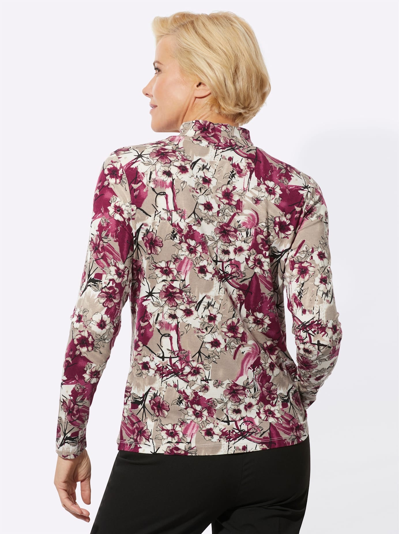 Classic Langarmshirt »Stehkragen-Shirt«, (1 tlg.)