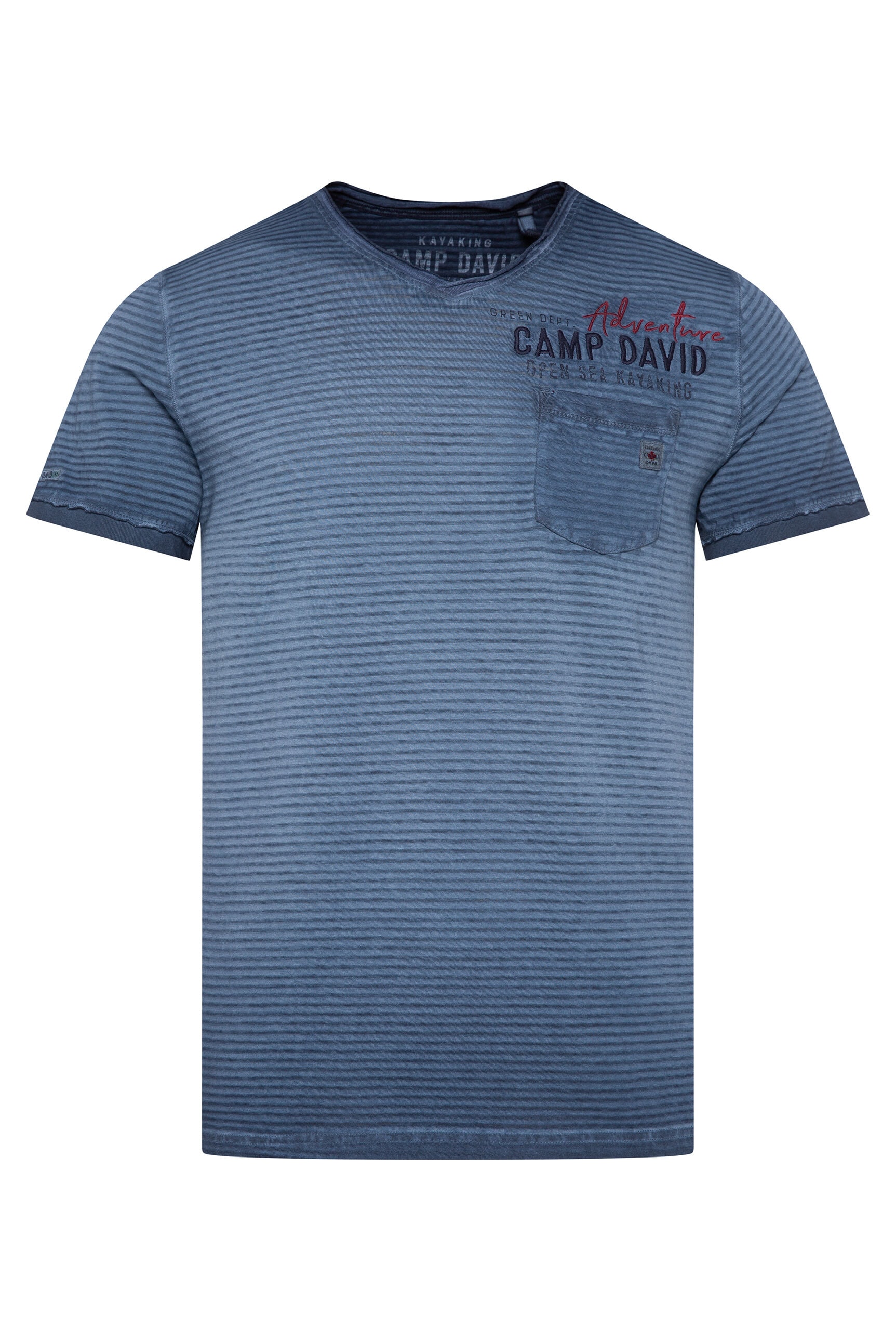 CAMP DAVID V-Shirt, mit offenen Kanten