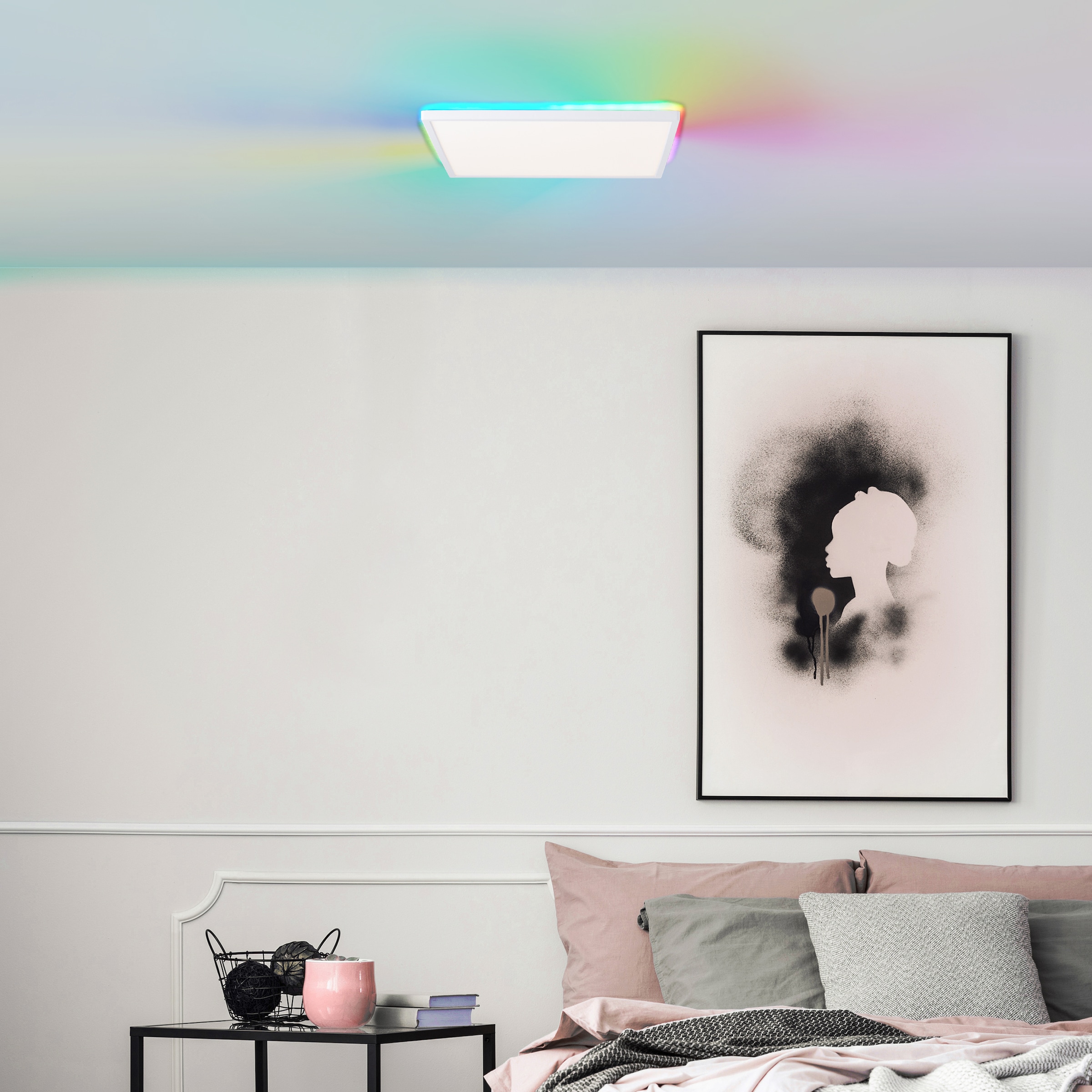 BreLight LED Deckenleuchte »Tanida« LED-Modul 1 Stk. warmweiß - kaltweiß 42 x 42 cm, Backlight mit IC-RGB, LED, 2500 lm, 3000-6500 K, dimmbar