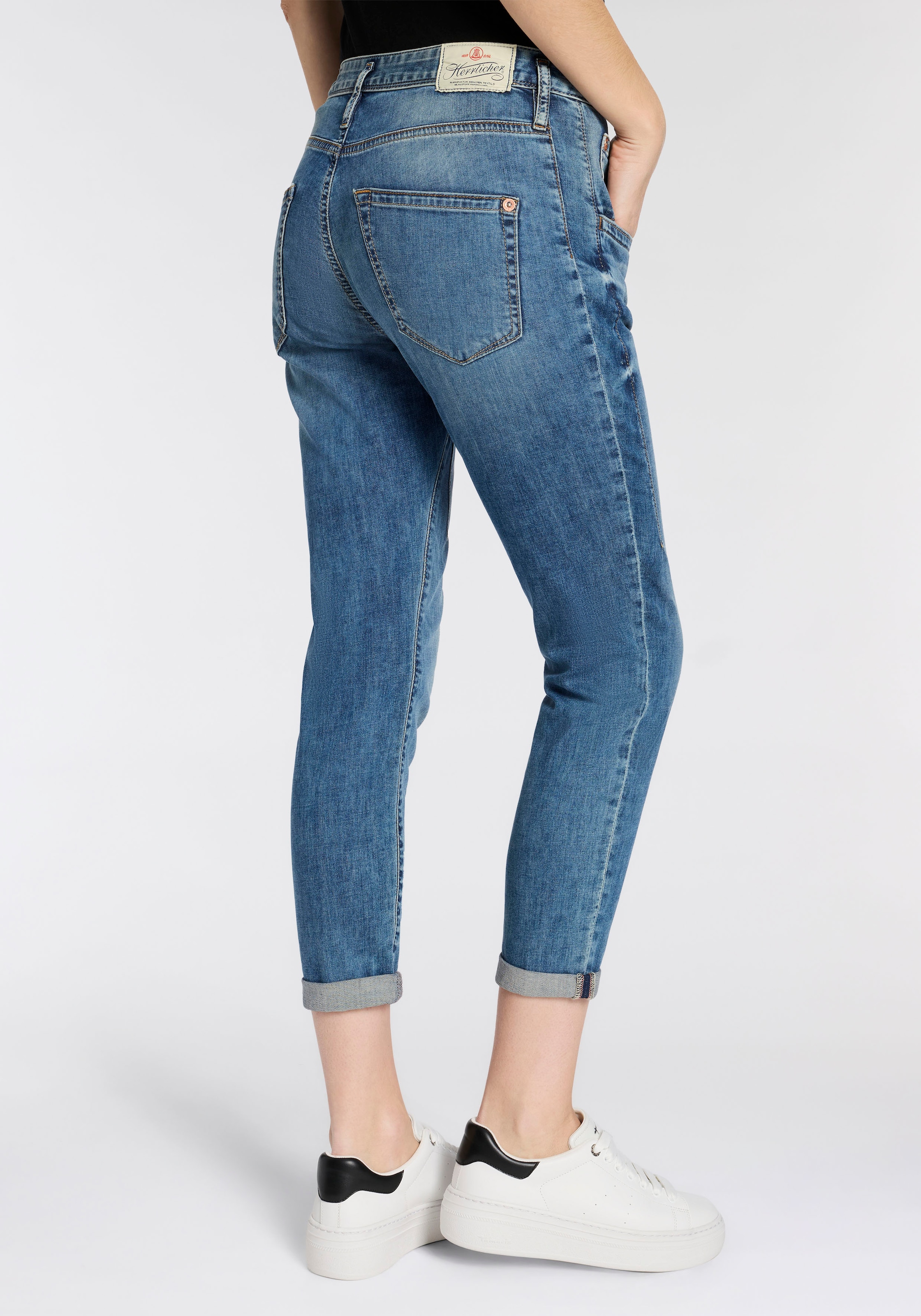 Herrlicher Boyfriend-Jeans »Shyra Cropped Denim Light« 7/8-Länge mit hohem Bund