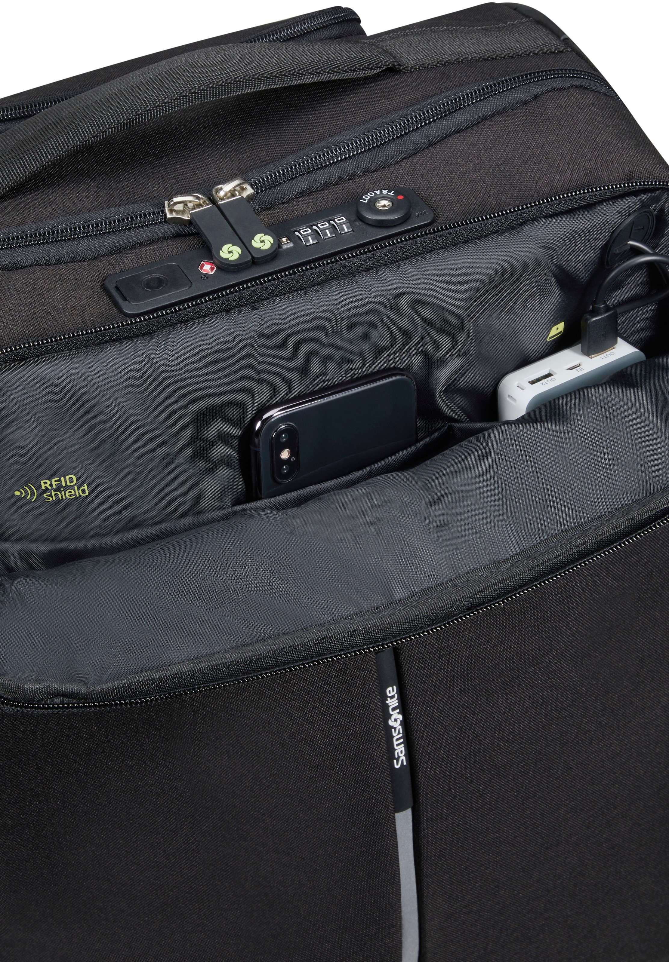 Samsonite Reisetasche »Securipak«, Trolley Reisegepäck teilweise recyceltes Material TSA-Zahlenschloss