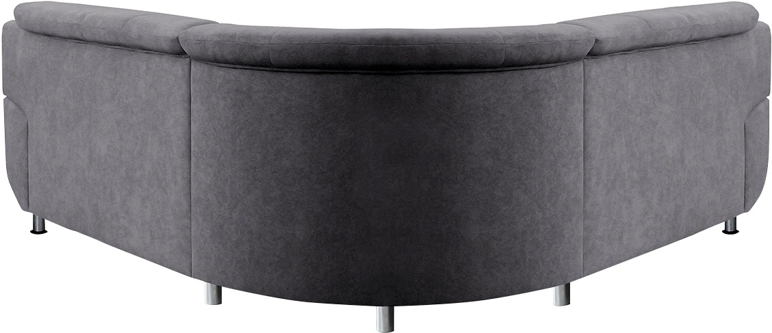 TRENDMANUFAKTUR Ecksofa »Rondo wahlweise mit Schlaffunktion, 267x247 cm (BxT), breite Armlehnen«, L-Form, wahlweise mit Federkern bestellbar, Füße chromfarben